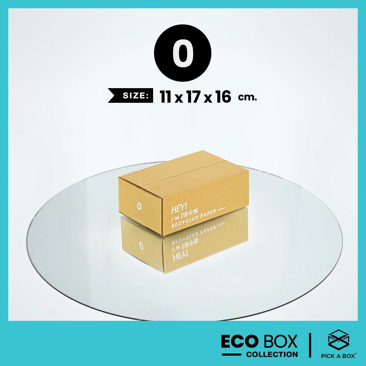 กล่อง ECO BOX (Size 0) - 20 ใบ : กล่องพัสดุรักษ์โลกผลิตจากเยื่อไม้รีไซเคิล PICK A BOX