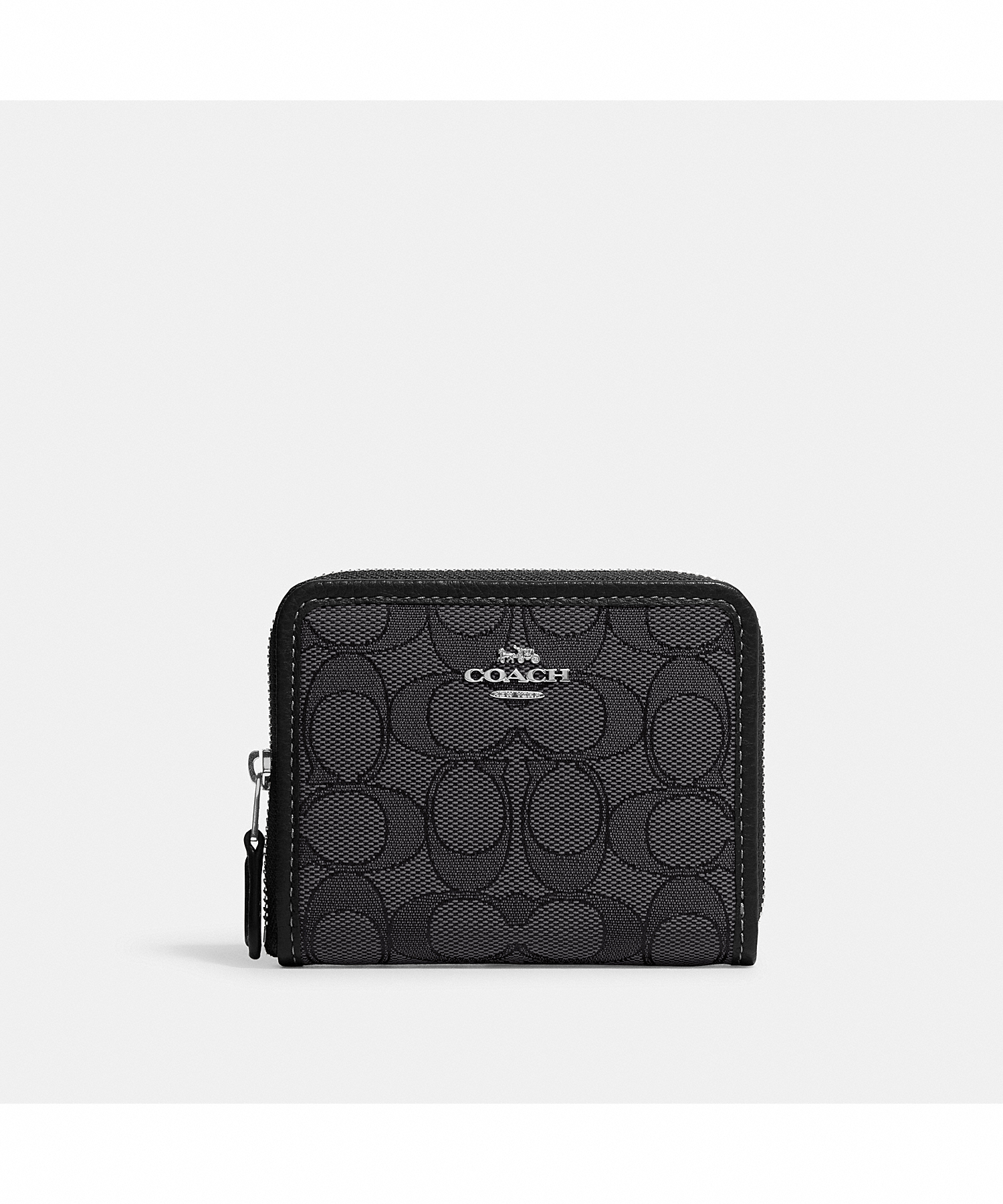 COACH SMALL ZIP AROUND WALLET IN SIGNATURE JACQUARD CH389 SVRT6