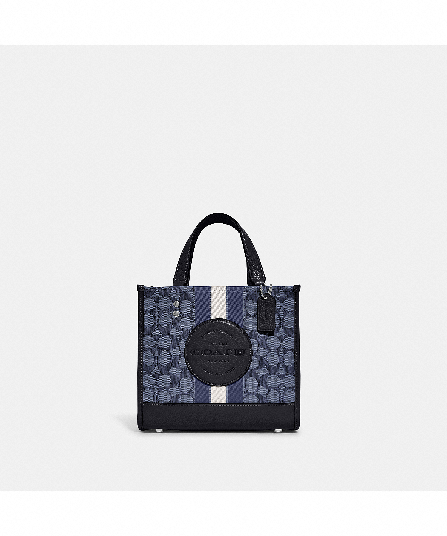 COACH DEMPSEY TOTE 22 IN SIGNATURE JACQUARD WITH STRIPE AND COACH PATCH C8417 SVVGD