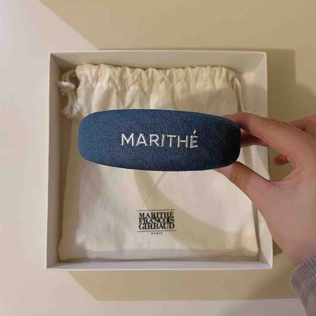 (Pre-order) Marithe denim logo hair band