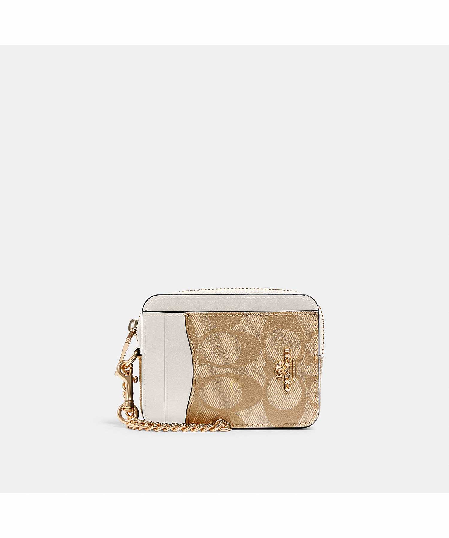 COACH ZIP CARD CASE IN SIGNATURE CANVAS C0058 IMDQC