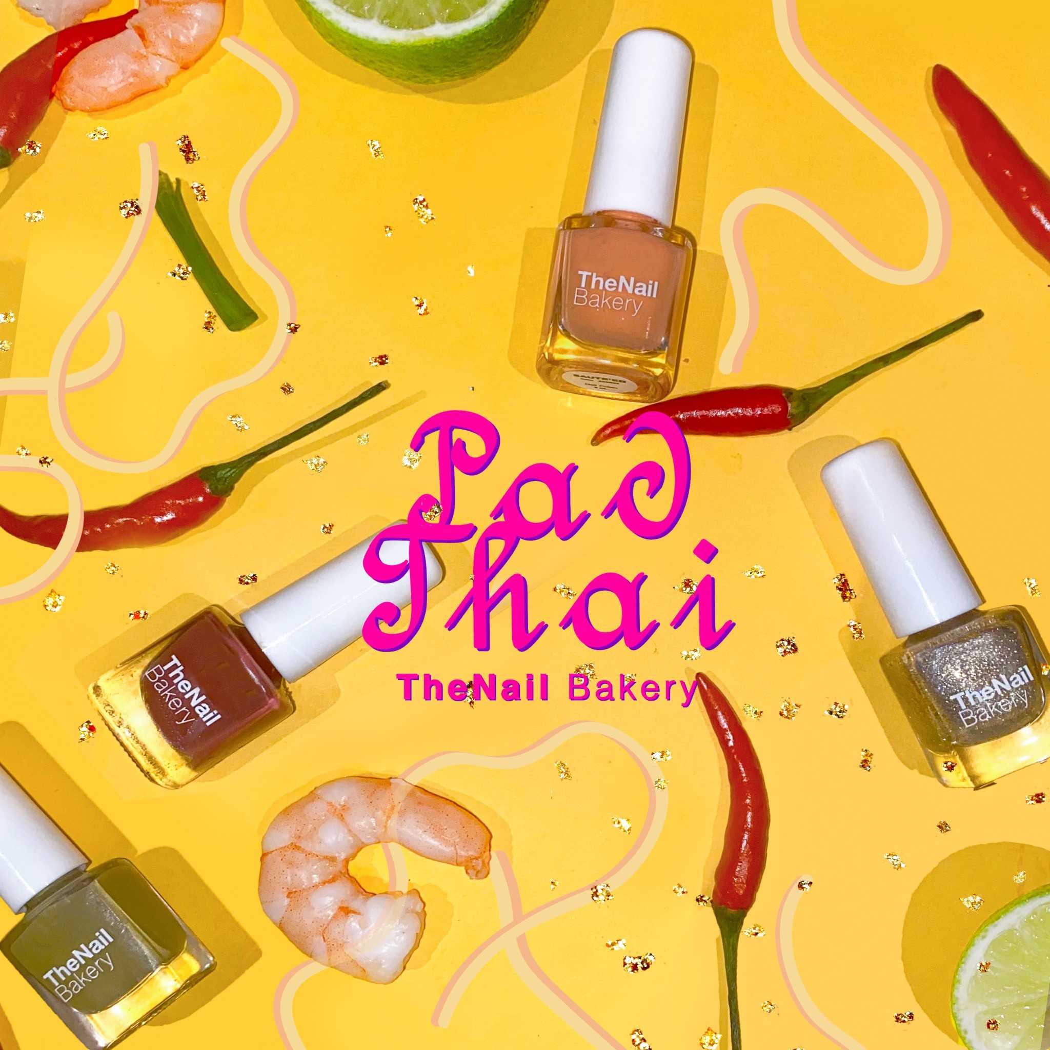 🧡สีทาเล็บสูตรถนอมเล็บเรซิ่นแท้ DNA เจล สีเงา ทน  PADTHAI SET (4สีx1กล่อง)🍒