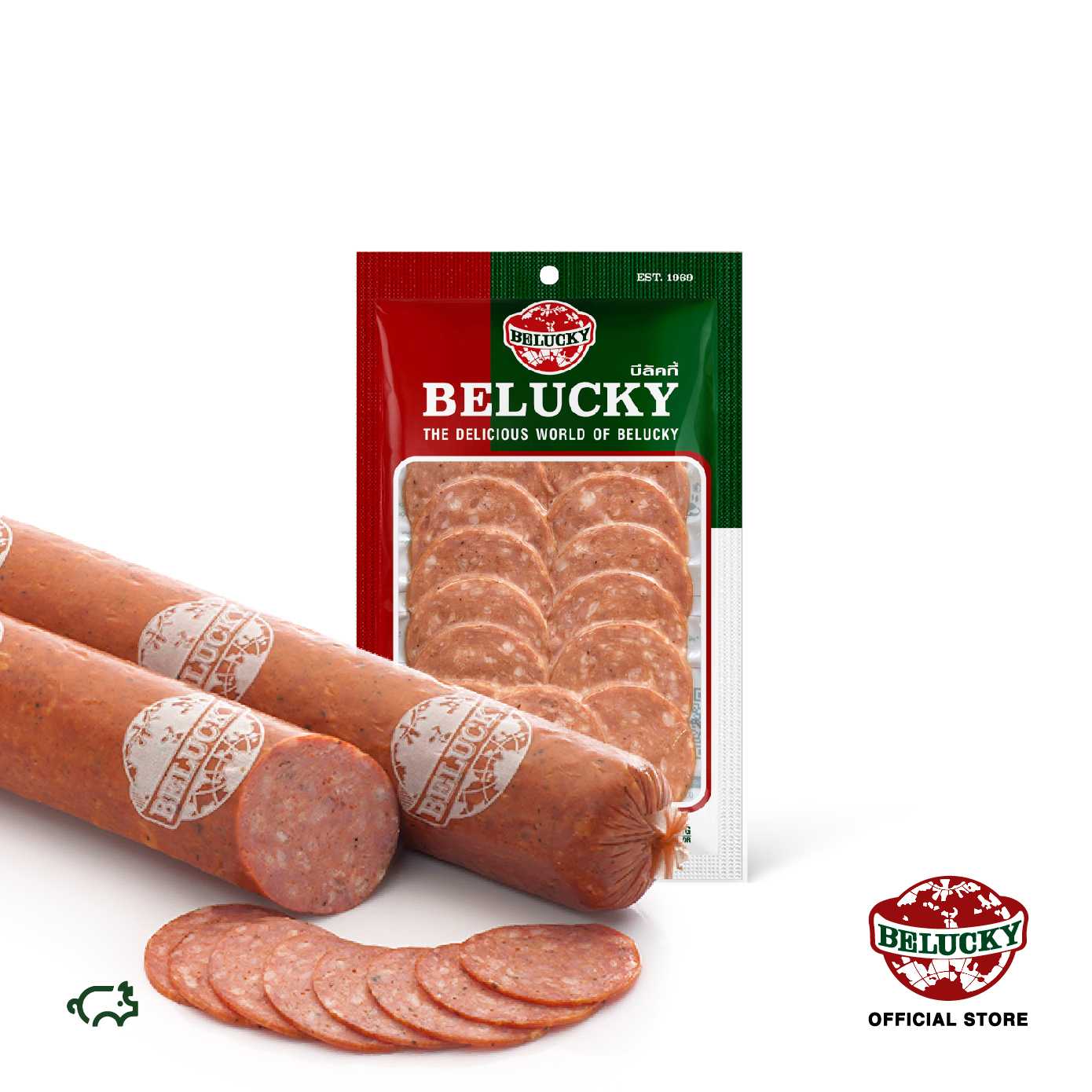 Belucky บีลัคกี้ Pepperroni เปปเปอร์โรนี ( 100g / 1,000g / Piece 1,000g )