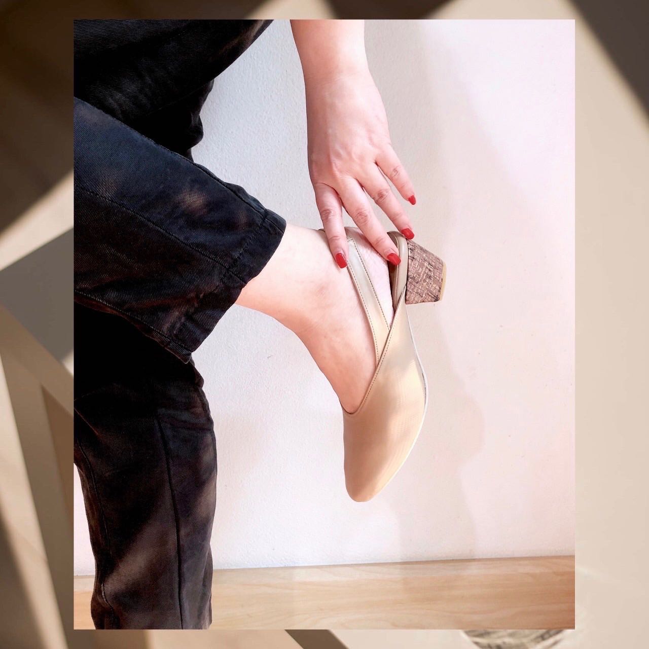 Signature M. CORK Heels สีน้ำตาลอมเทา 🤎จาก “mosstories collection