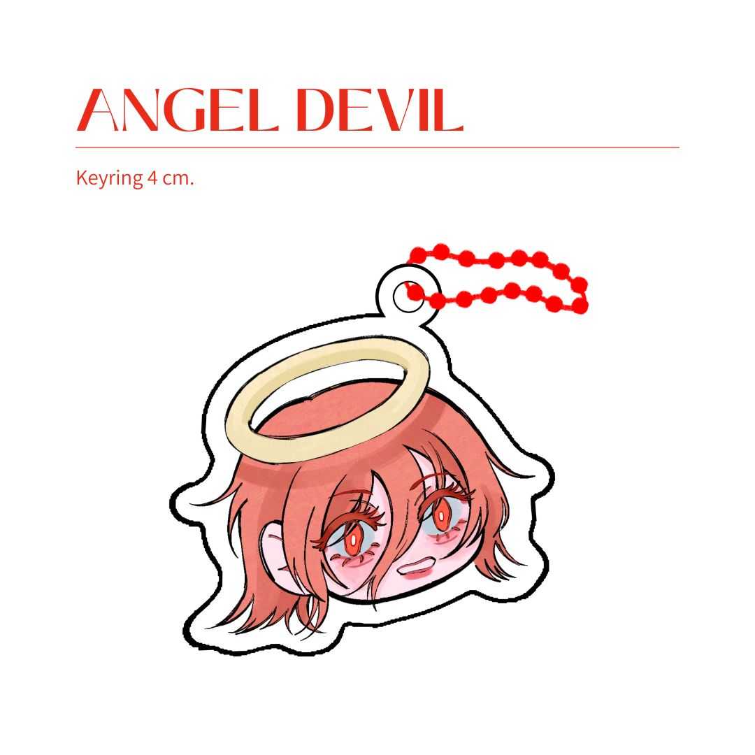 keyring 4 cm. - angel devil