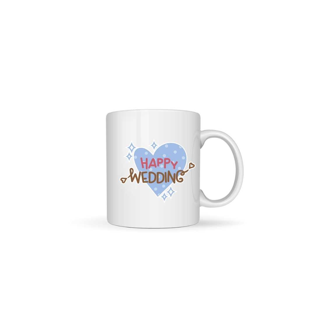 Happylife Wedding mug แก้วมัคสกรีน 11 ออนซ์ แก้วพิมพ์ลาย แก้วสกรีน ของขวัญวันแต่งงาน ของขวัญวันสำคัญ