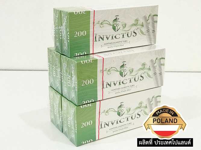 อินวิคตัสกลิ่น 【เมนทอล】x5 กล่อง =1000ตัว หลอดเปล่า 〈 ฟิวเตอร์ 17มม.〉
