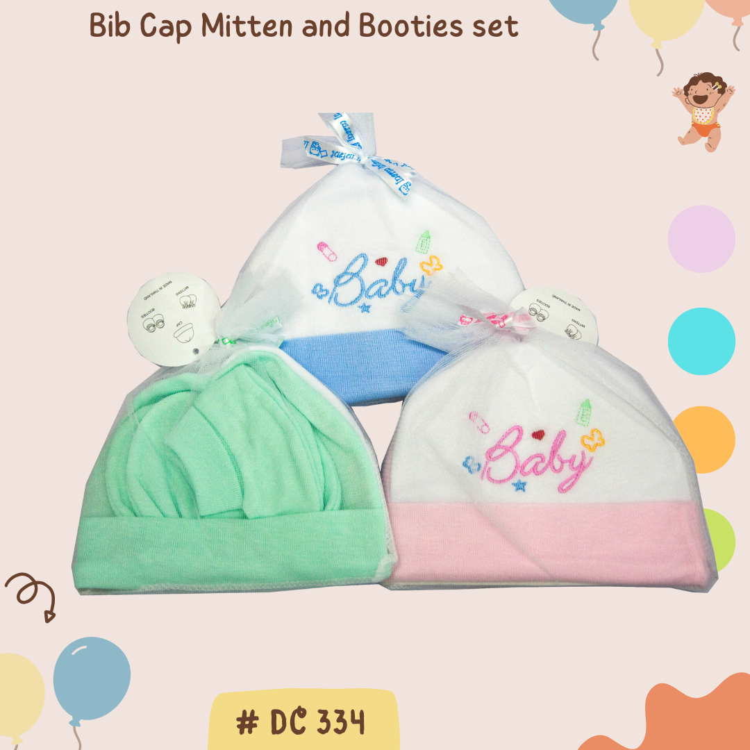 DC 334Cap Mitten Booties set ชุดหมวกปักถุงมือถุงเท้า