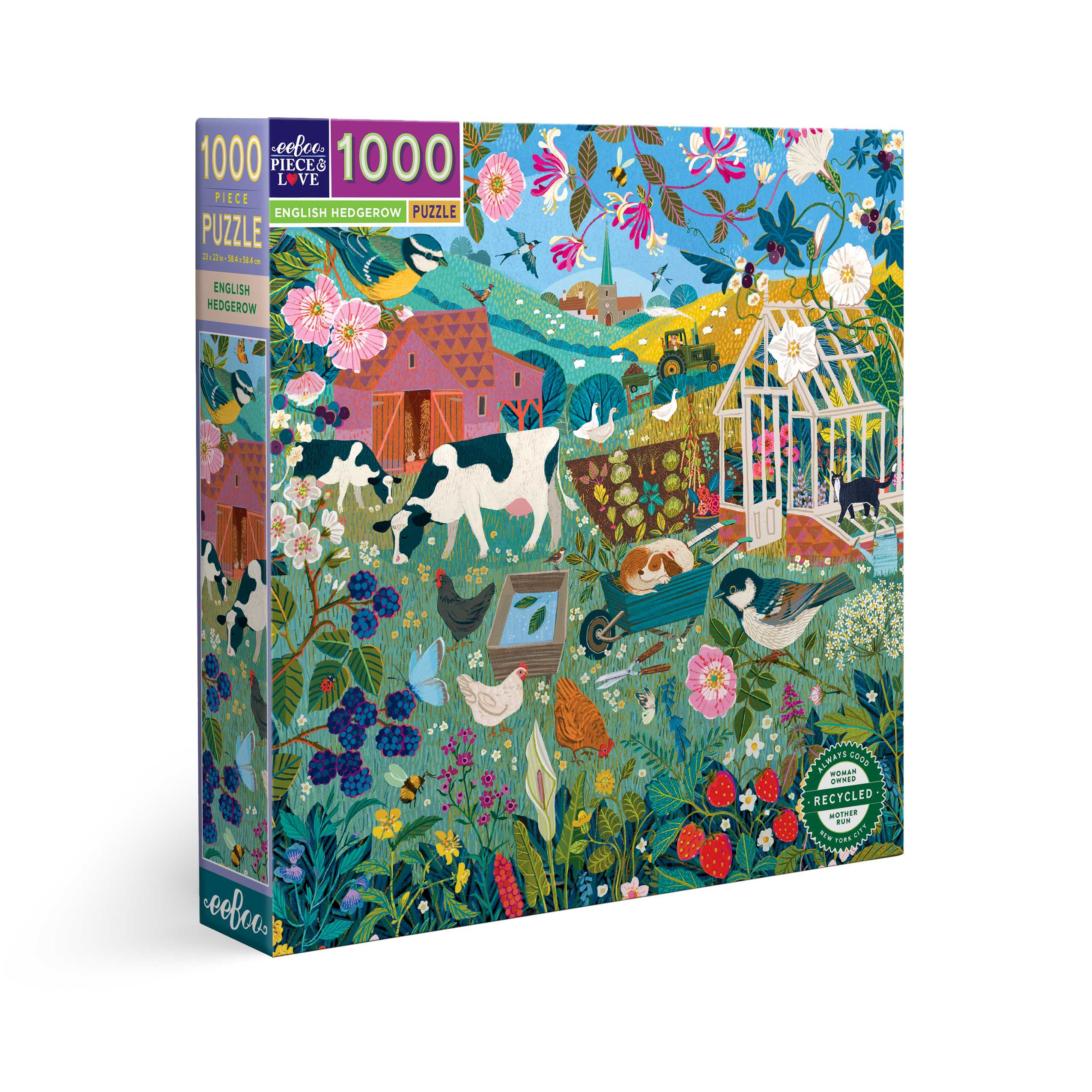 eeBoo English Hedgerow 1000 Pc Square Puzzle