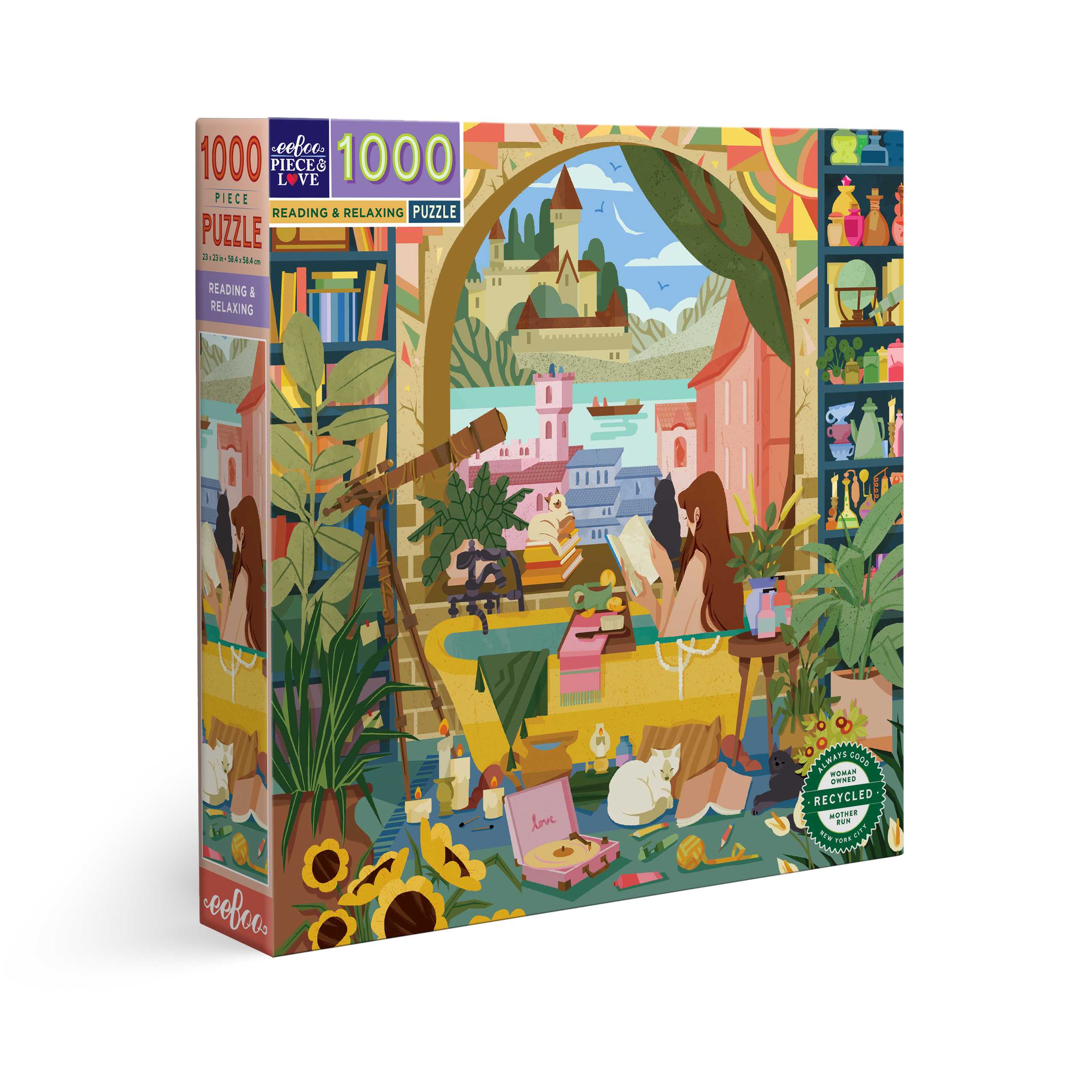 eeBoo Reading & Relaxing 1000 Pc Square Puzzle