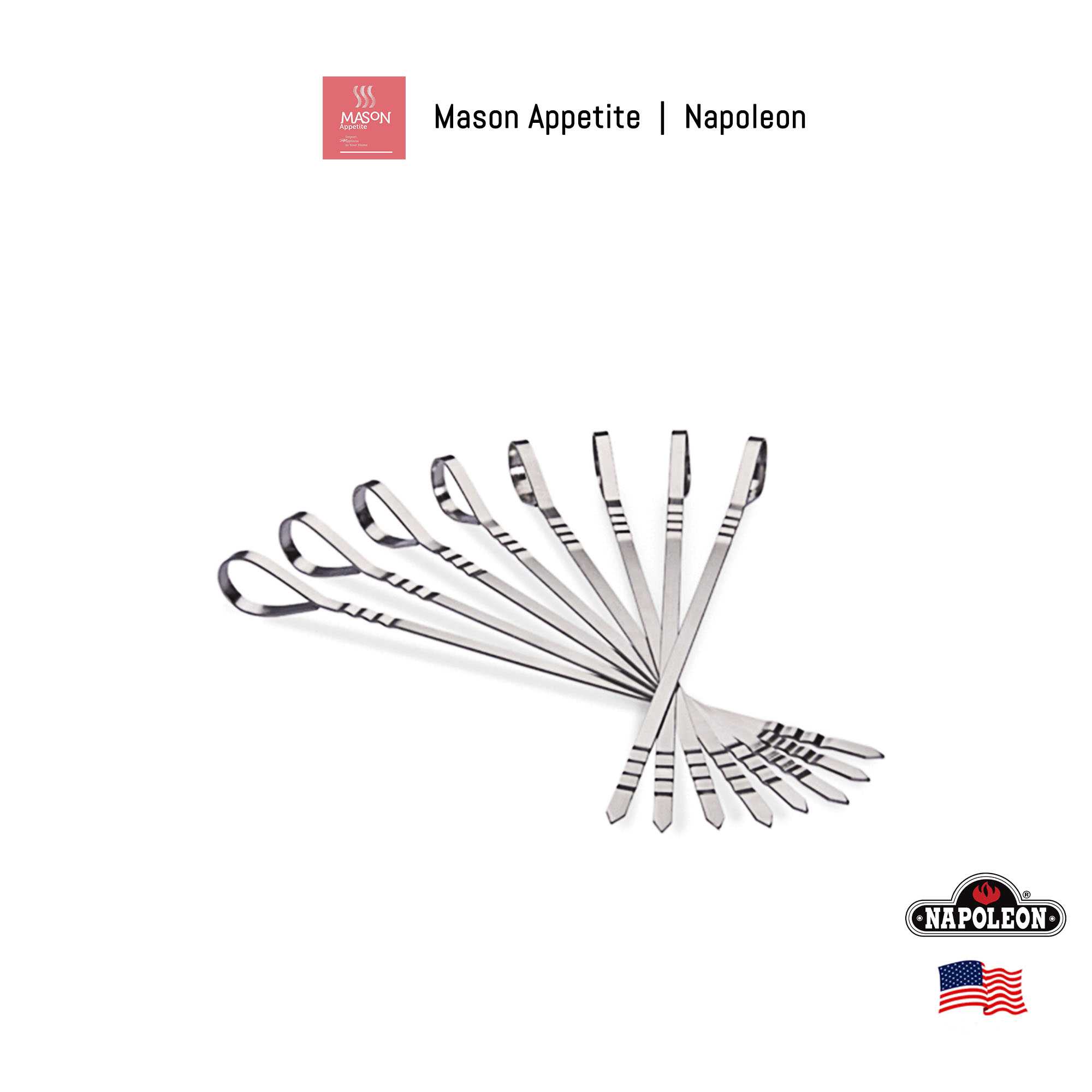 70015 Napoleon Pro Shish-Kebah Skewer ชุดไม้เสียบเคบับ สแตนเลสเลส นโปเลียน 6 ชิ้น