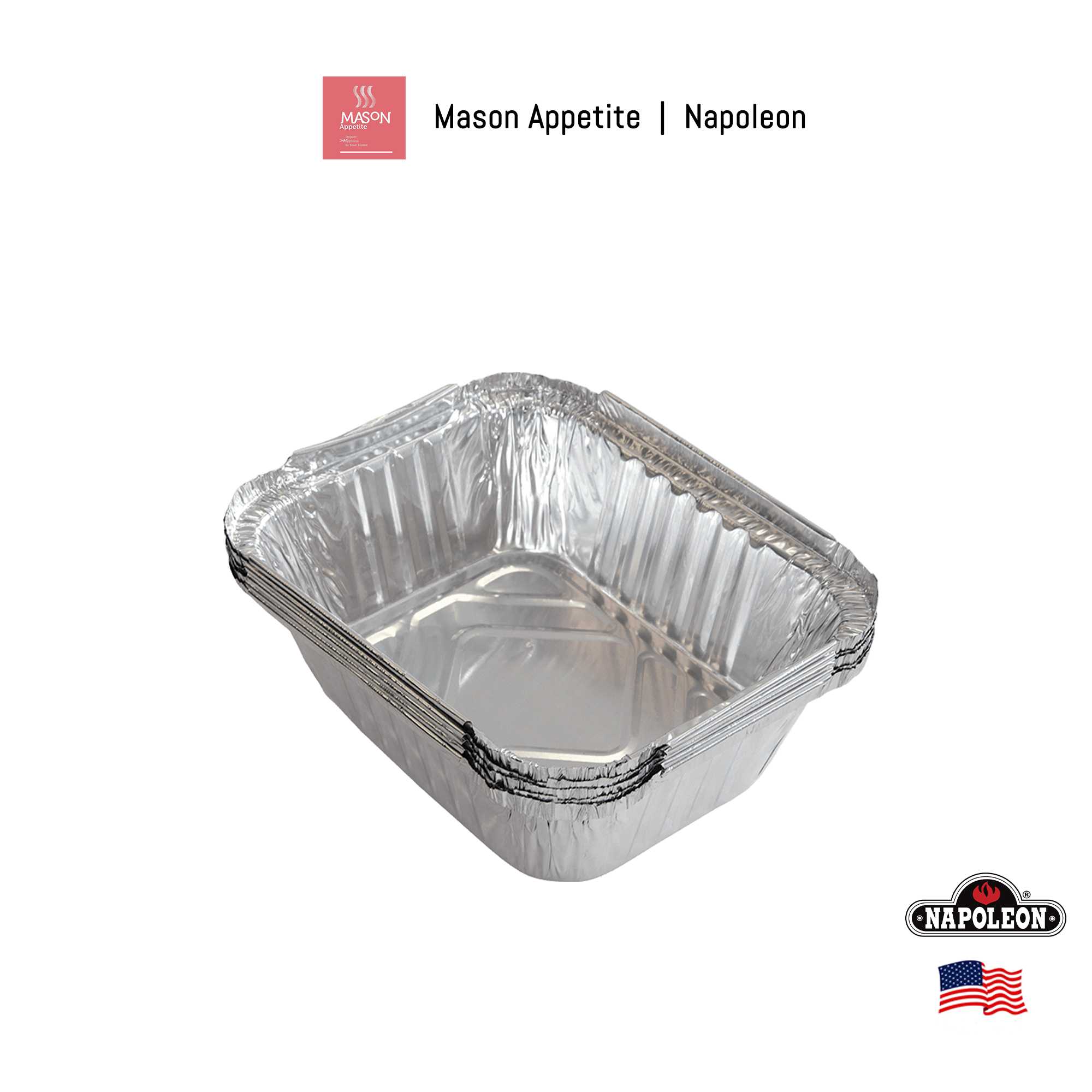 62007 Napoleon Grease Trays 5-Pack ถาดฟอยล์รองไขมันเล็ก นโปเลียน 5 ชิ้น