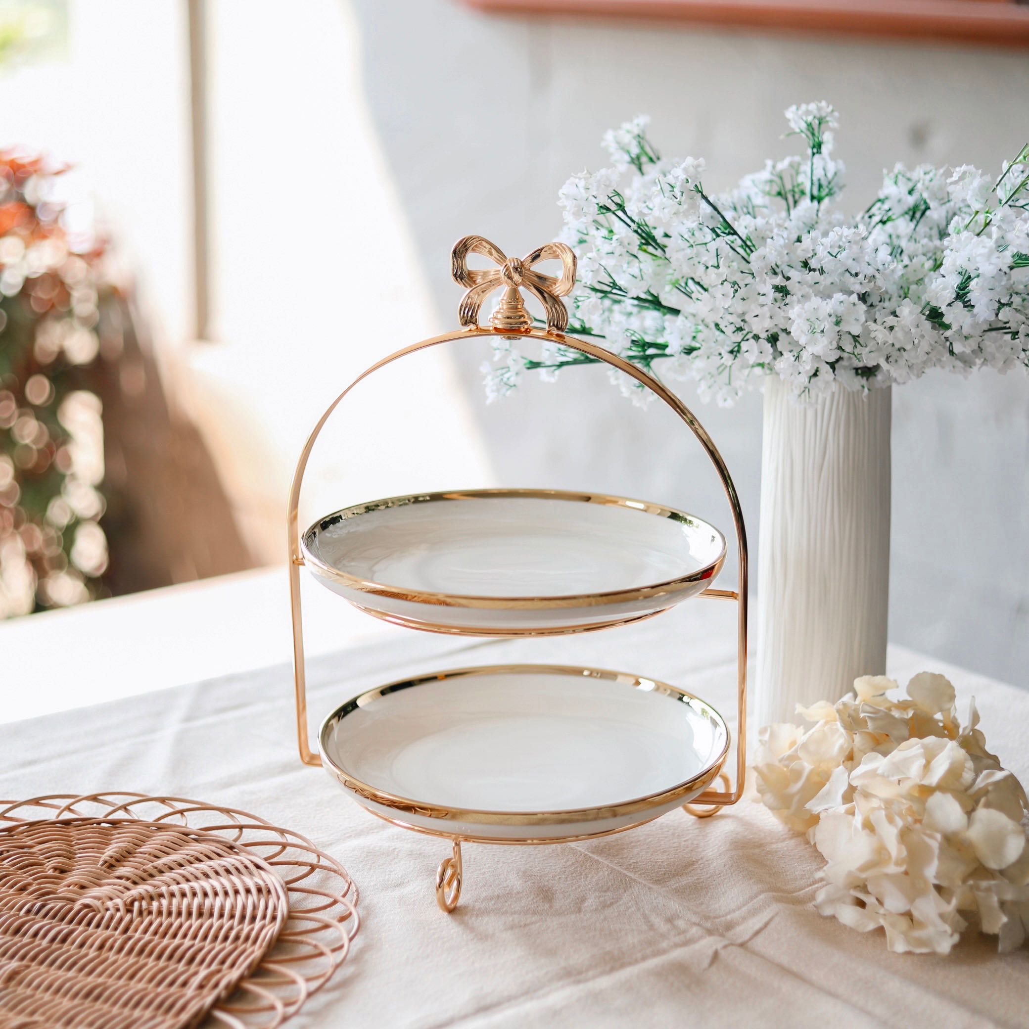 Bow Cake Stand ชั้นวางเค้ก/ ชั้นวางจาน รุ่นโบว์