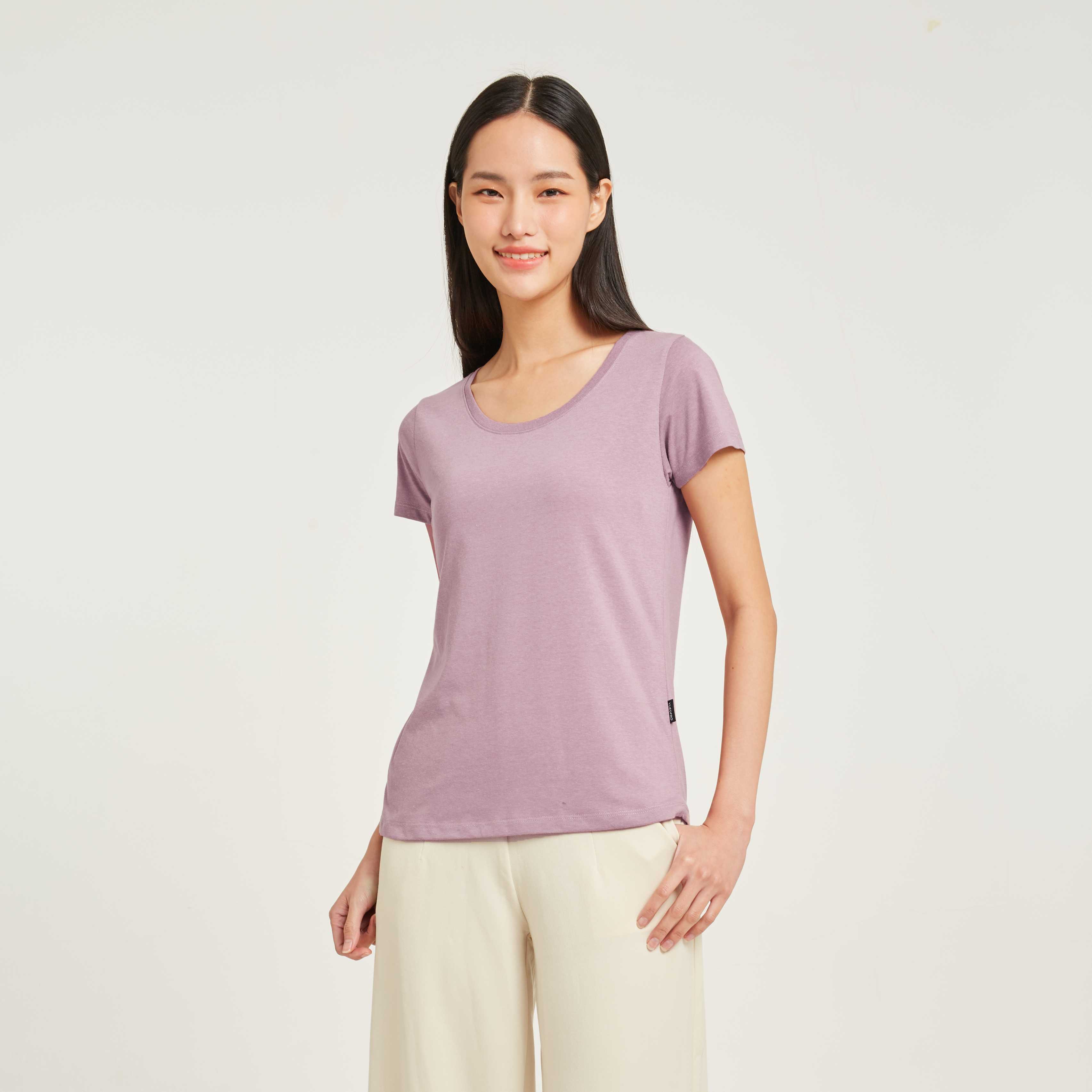 Yuedpao เสื้อยืดผู้หญิงคอกลม Women_คอกลม_Black Berry