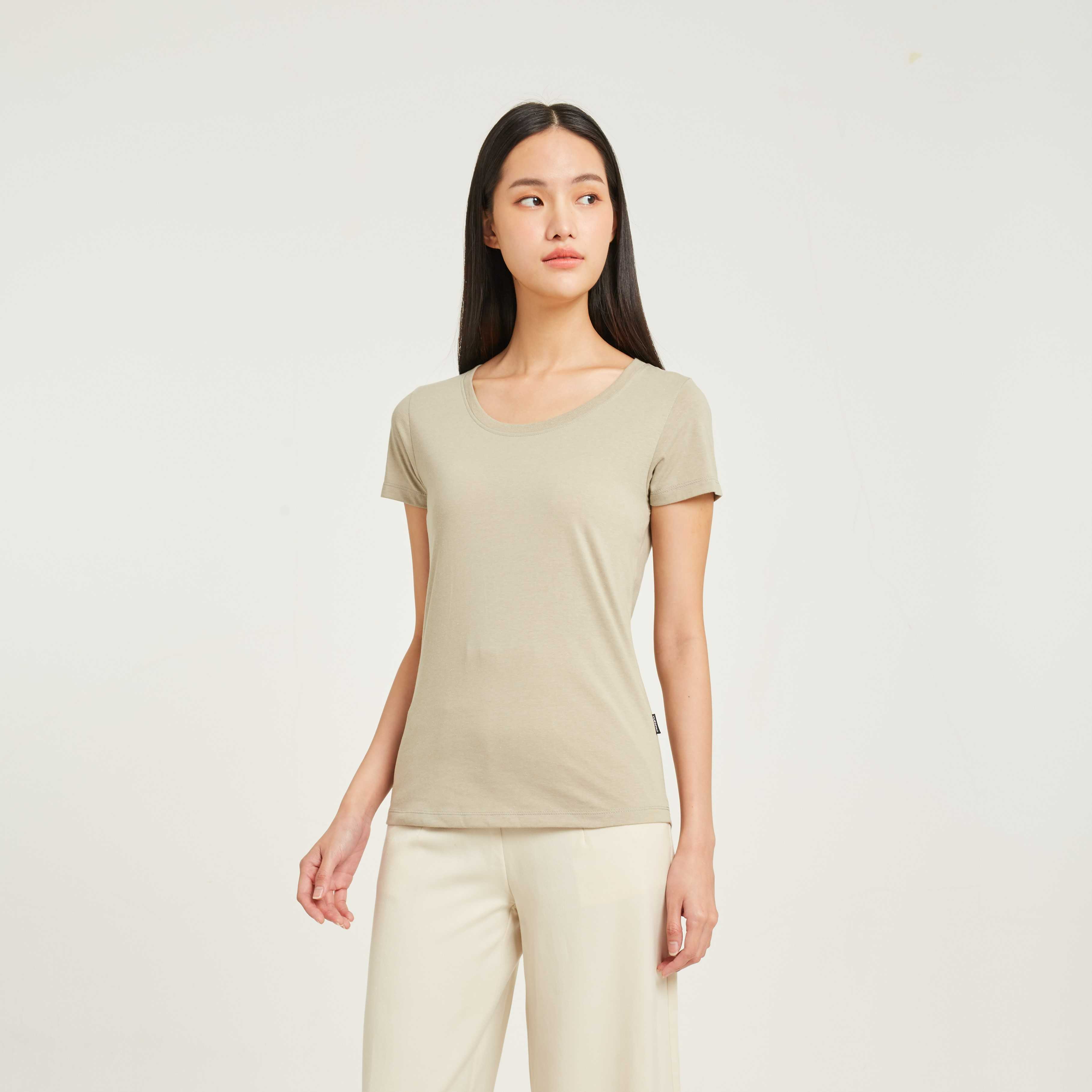 Yuedpao เสื้อยืดผู้หญิงคอกลม Women_คอกลม_Cinnamon