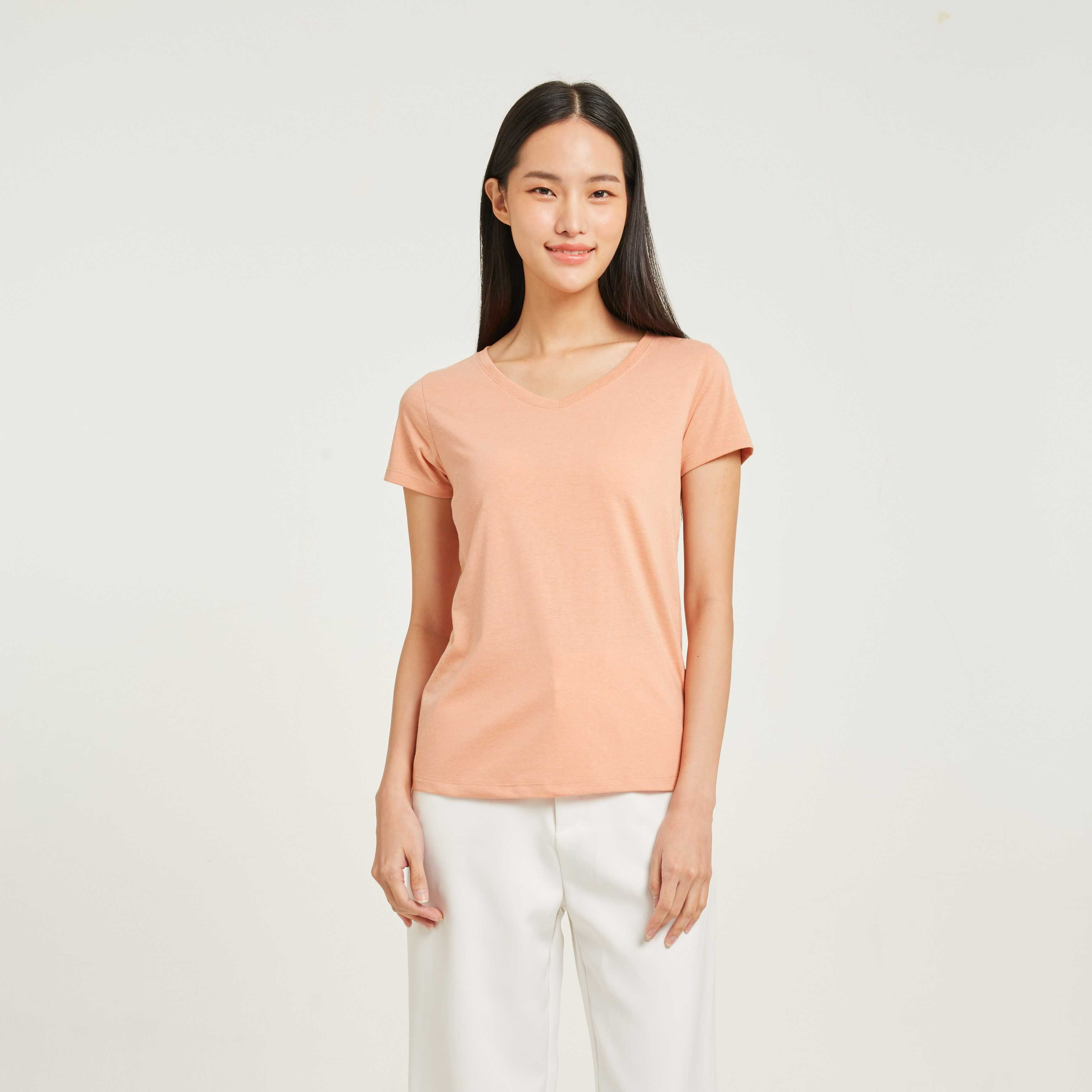 Yuedpao เสื้อยืดผู้หญิงคอกลม Women_คอกลม_Cantaloupe