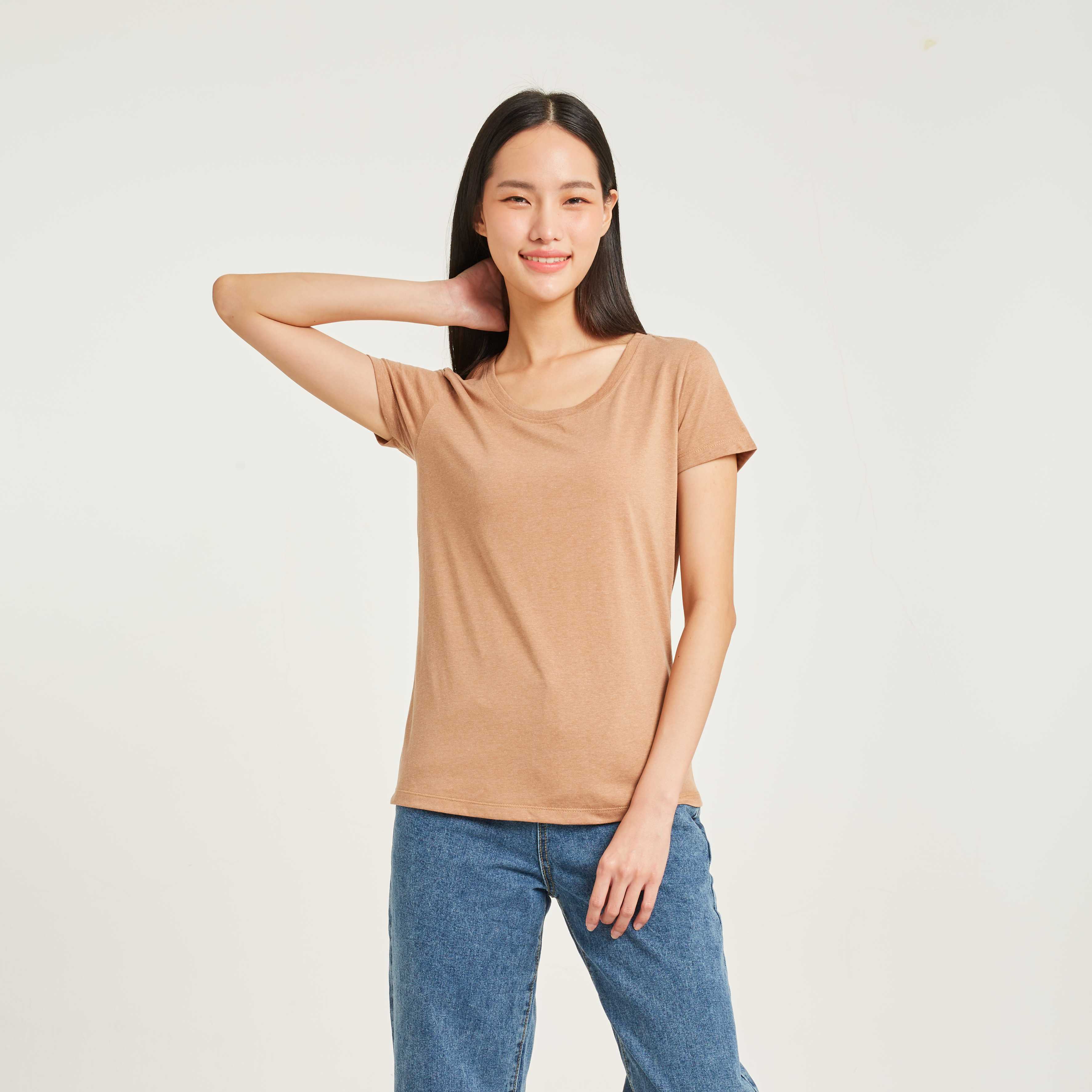 Yuedpao เสื้อยืดผู้หญิงคอกลม Women_คอกลม_Cocoa