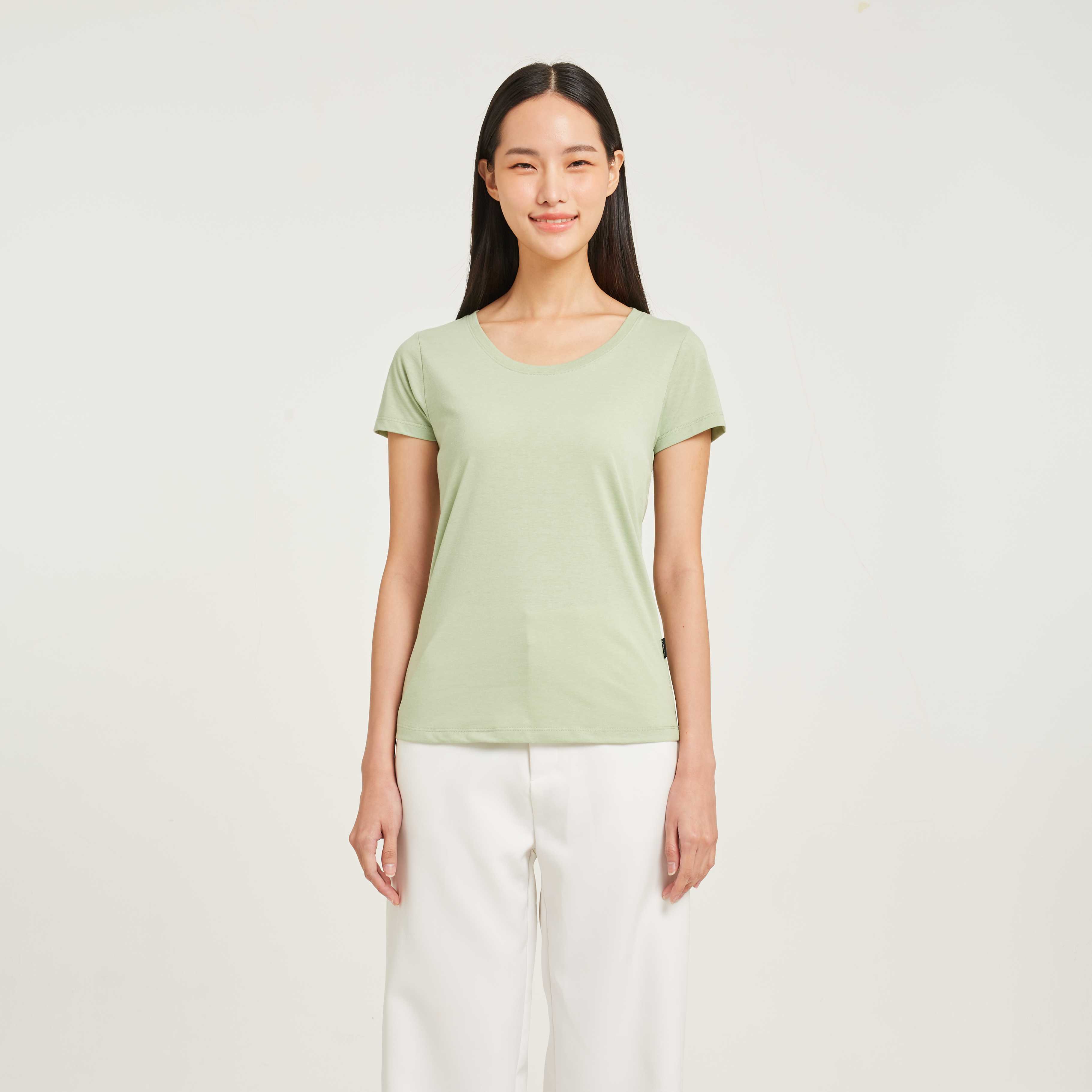 Yuedpao เสื้อยืดผู้หญิงคอกลม Women_คอกลม_Island Green