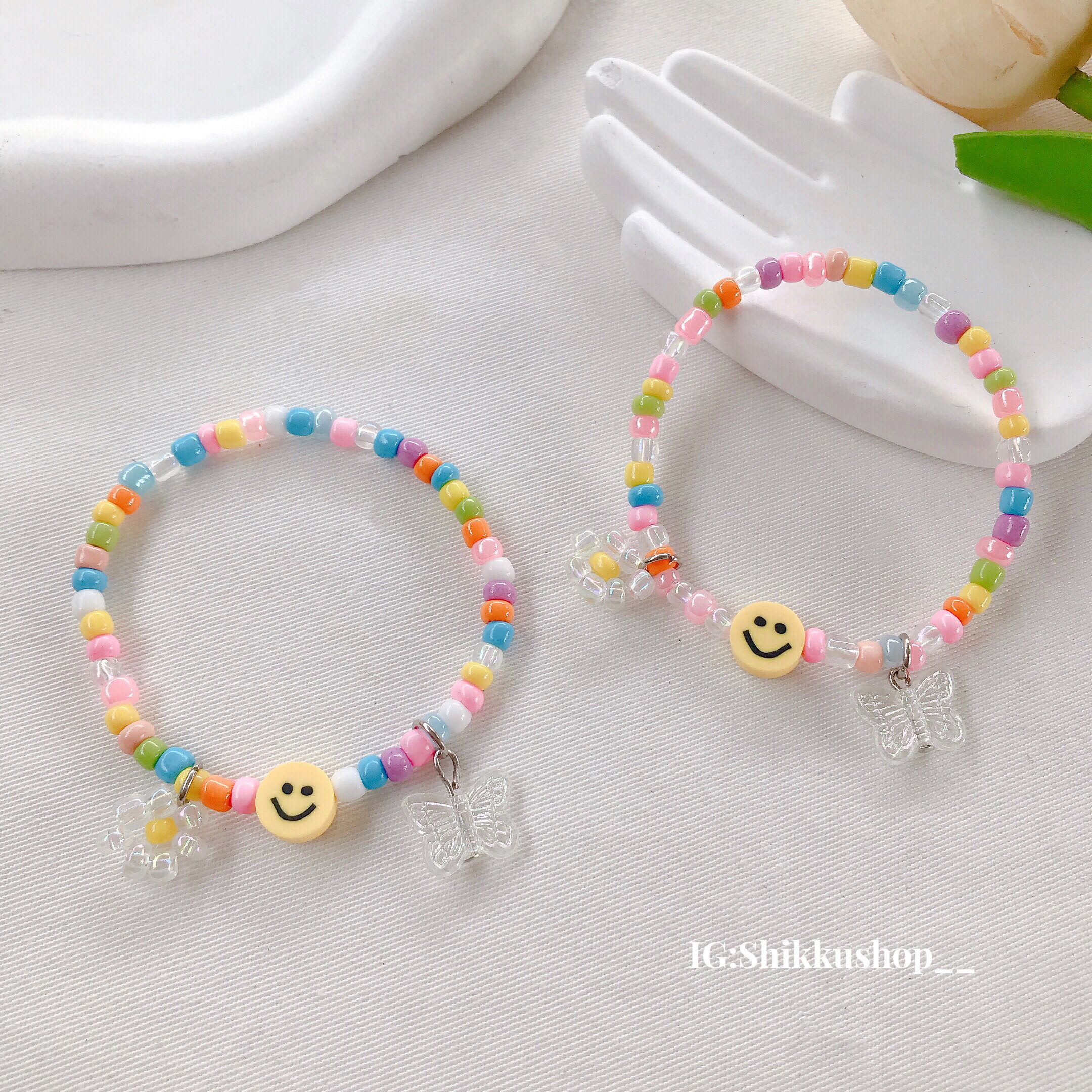 สร้อยข้อมือสายรุ้ง จี้รอยยิ้ม มี 2 แบบ น่ารักๆมินิมอลในช่วงซัมเมอร์นี้ ☀️☁️