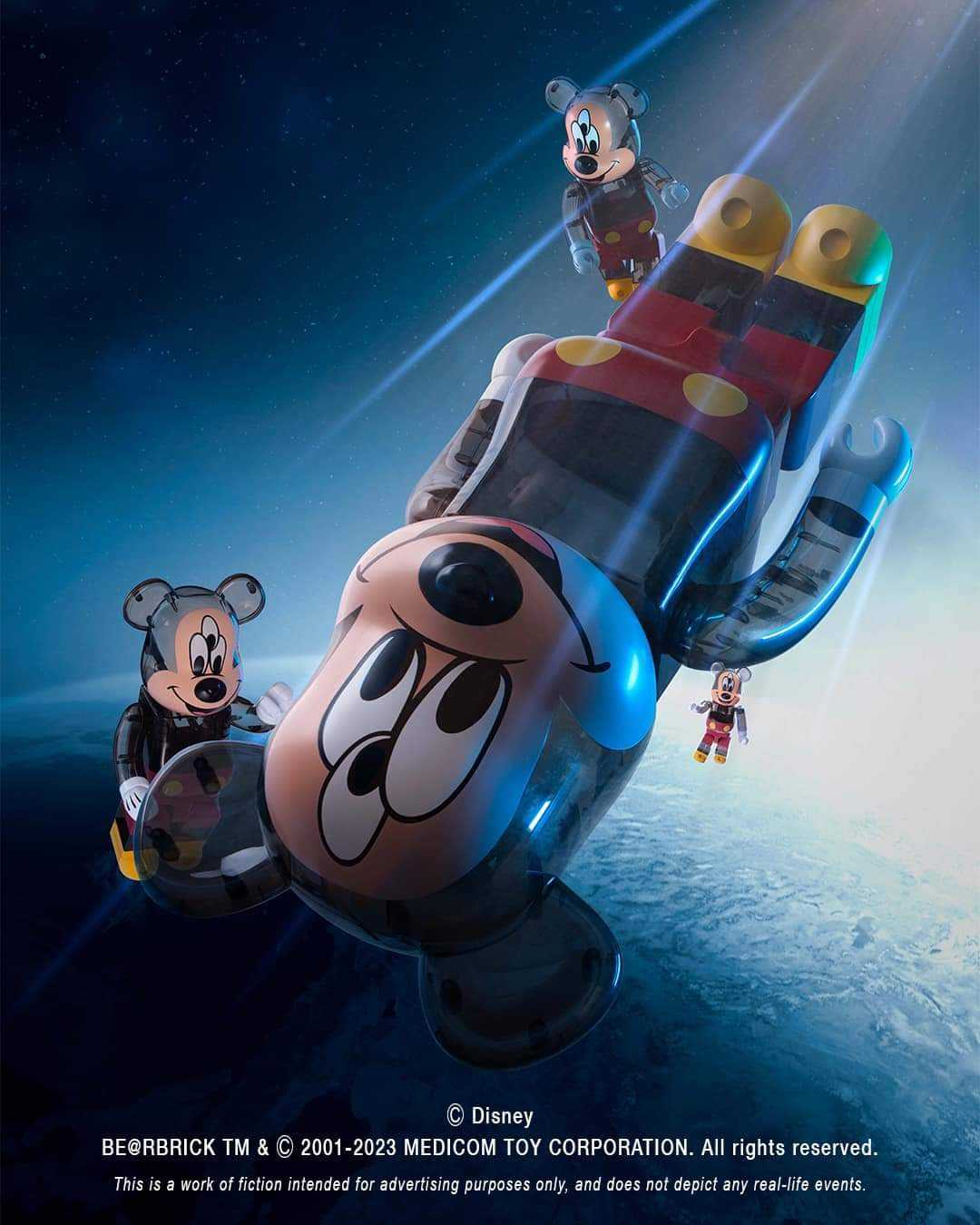 BE@RBRICK 3-EYED MICKEY Clot 1000%