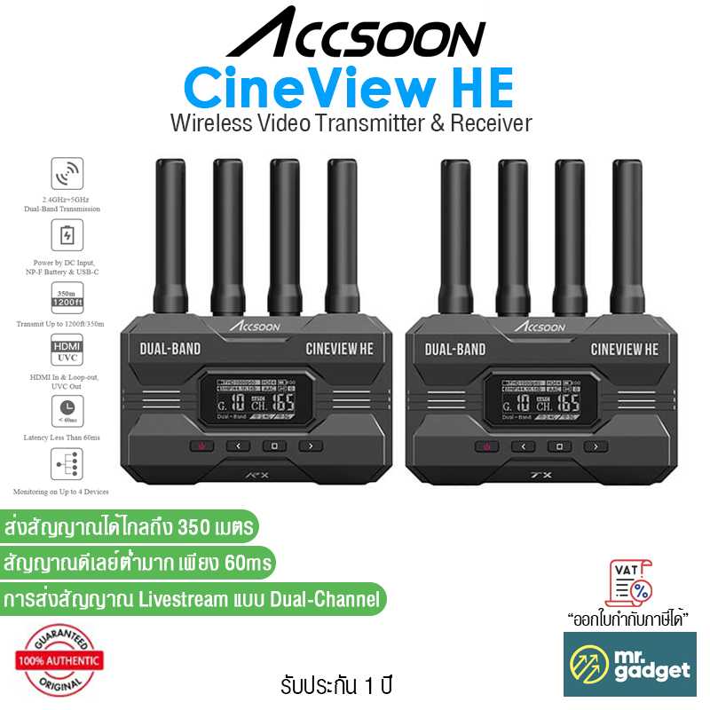Accsoon CineView HE Wireless Video Transmitter & Receiver เครื่องส่งสัญญาณภาพไร้สาย