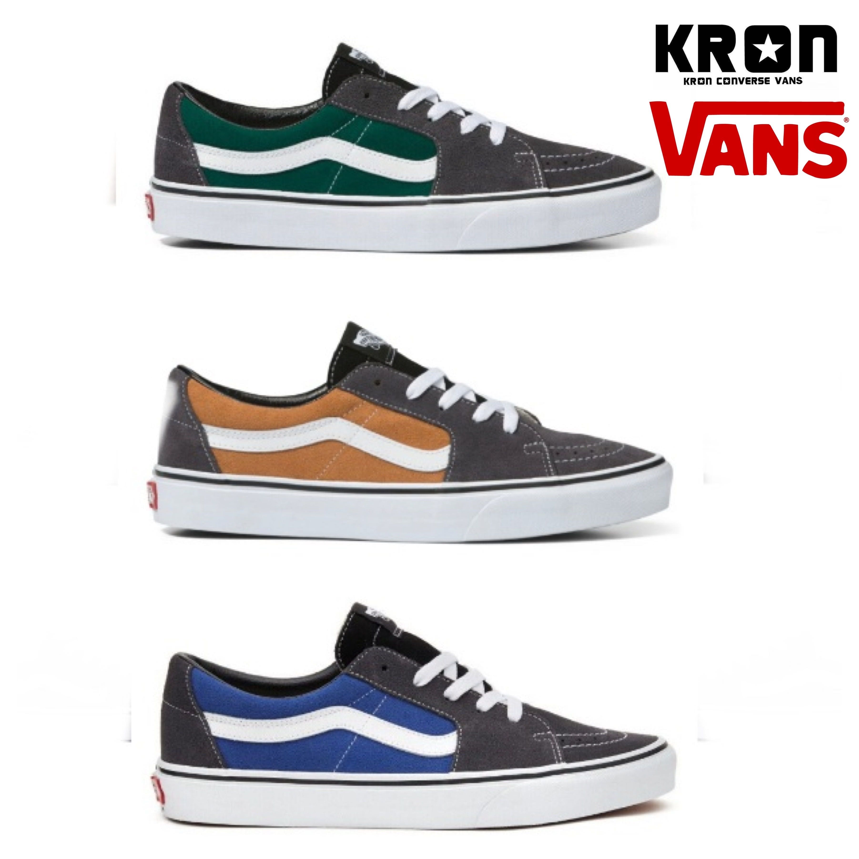 Vans Sk8-Low Charcoal Blue -  Sk8-Low Charcoal Khaki - Sk8-Low Charcoal Green