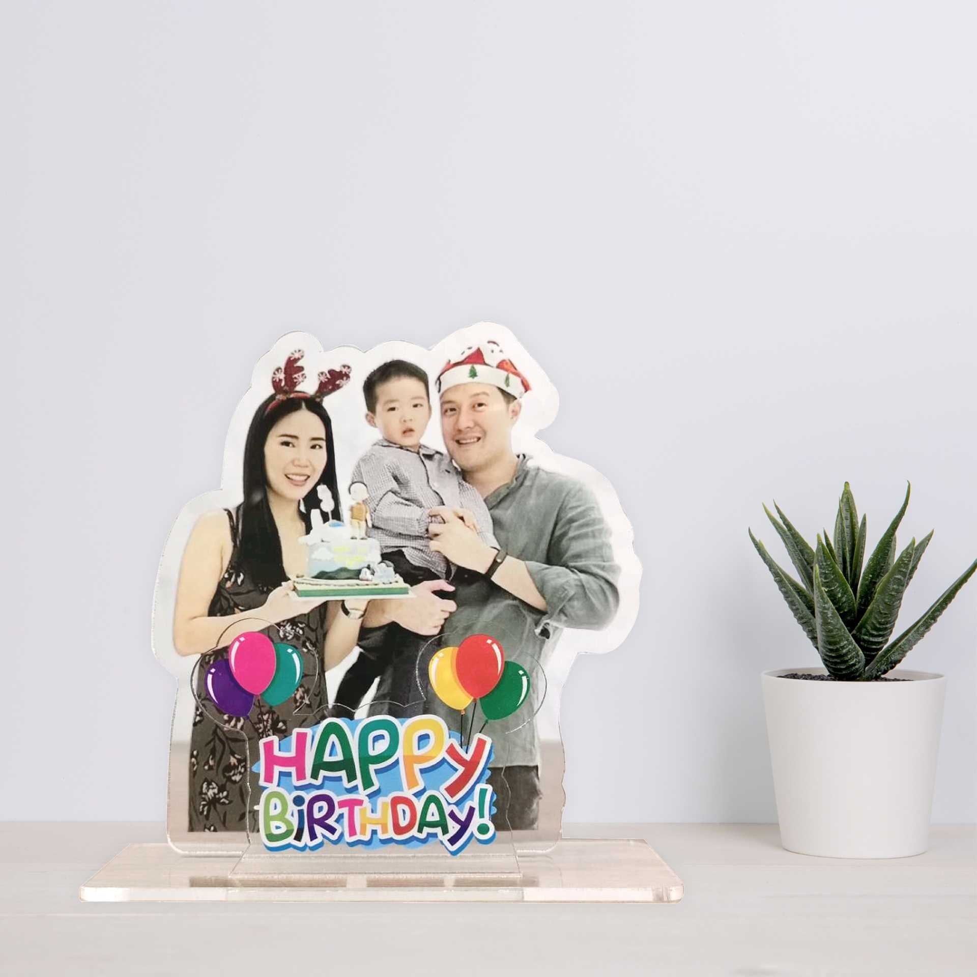 Happylife  Standy Die-Cut (สแตนดี้) สกรีน UV ของขวัญวันเกิด ของขวัญให้แฟน วาเลนไทน์ แต่งงาน