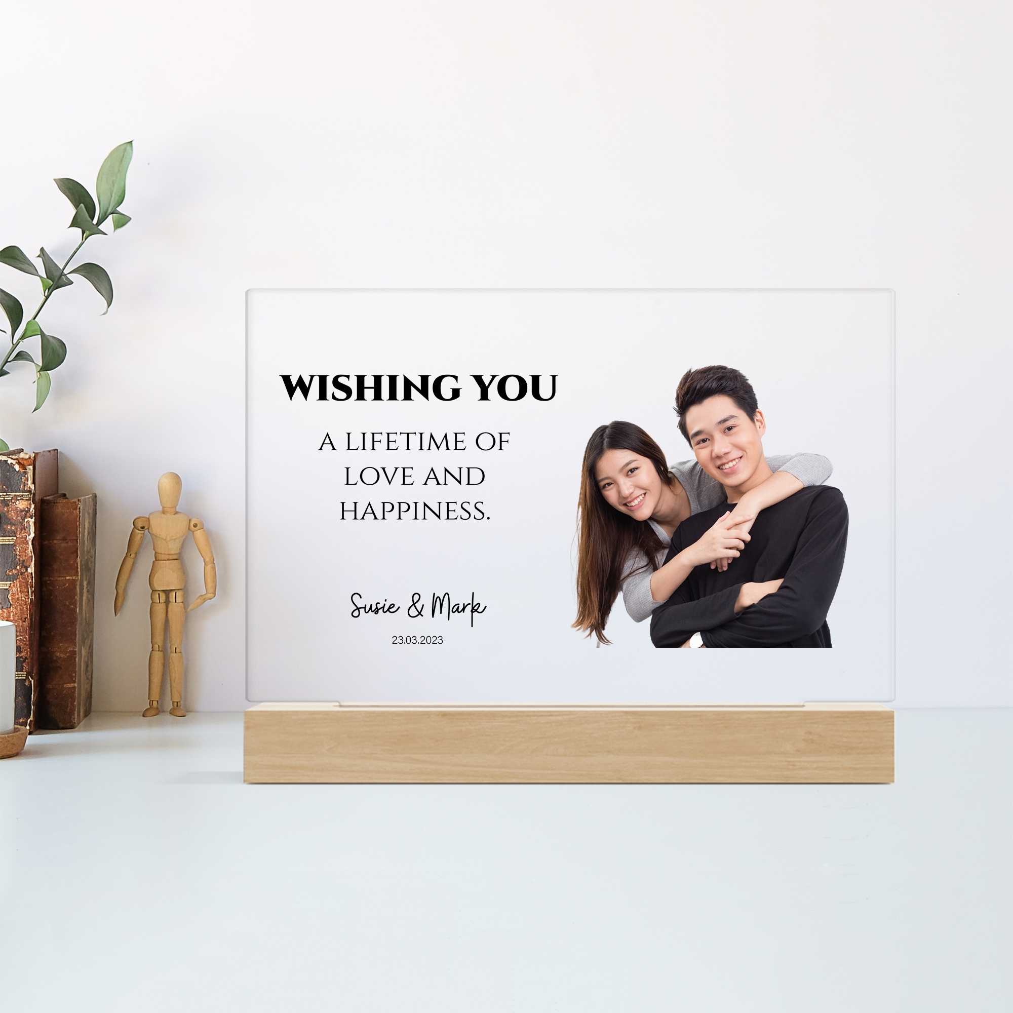 Happylife โคมไฟ Portrait Die-Cut สกรีน UV ของขวัญวันเกิด ของขวัญให้แฟน วาเลนไทน์ แต่งงาน วันครบรอบ