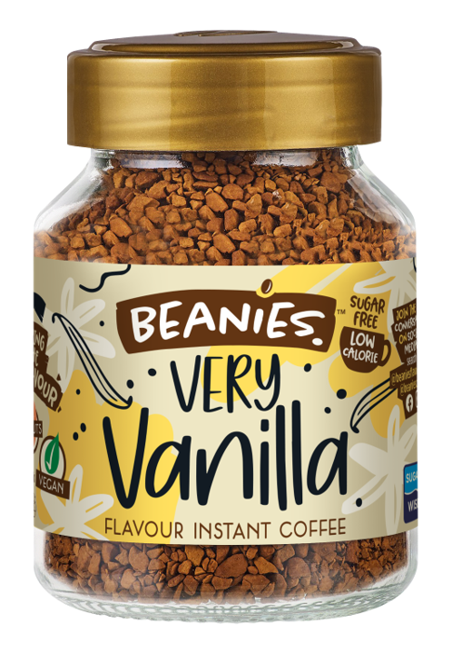 BEANIES Instant Coffee รส very vanilla น้ำหนัก 50 กรัม สินค้านำเข้าจากอังกฤษ exp.22/01/25