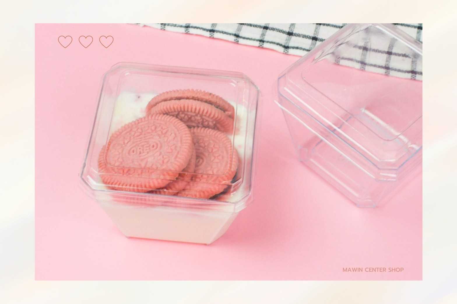 MW02SM03 ถ้วยมูสเค้ก ซัมเมอร์3ฝาเรียบ(ห่อ25ชุด/ลัง300ชุด)