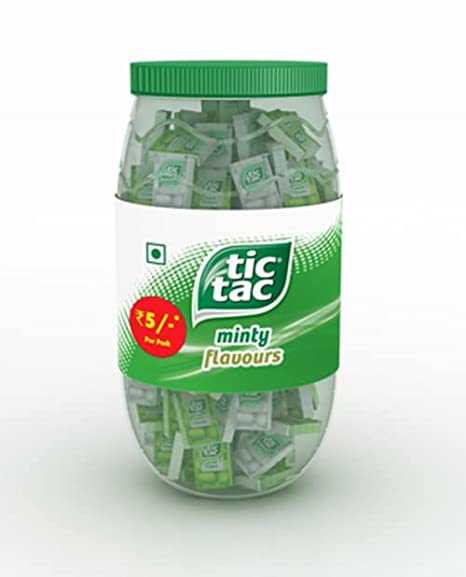 Tic Tac เเบบกระปุกบรรจุในขวดมี  รสชาติ minty flavours น้ำหนัก 170 g. 1กระปุกมี 50ชิ้น