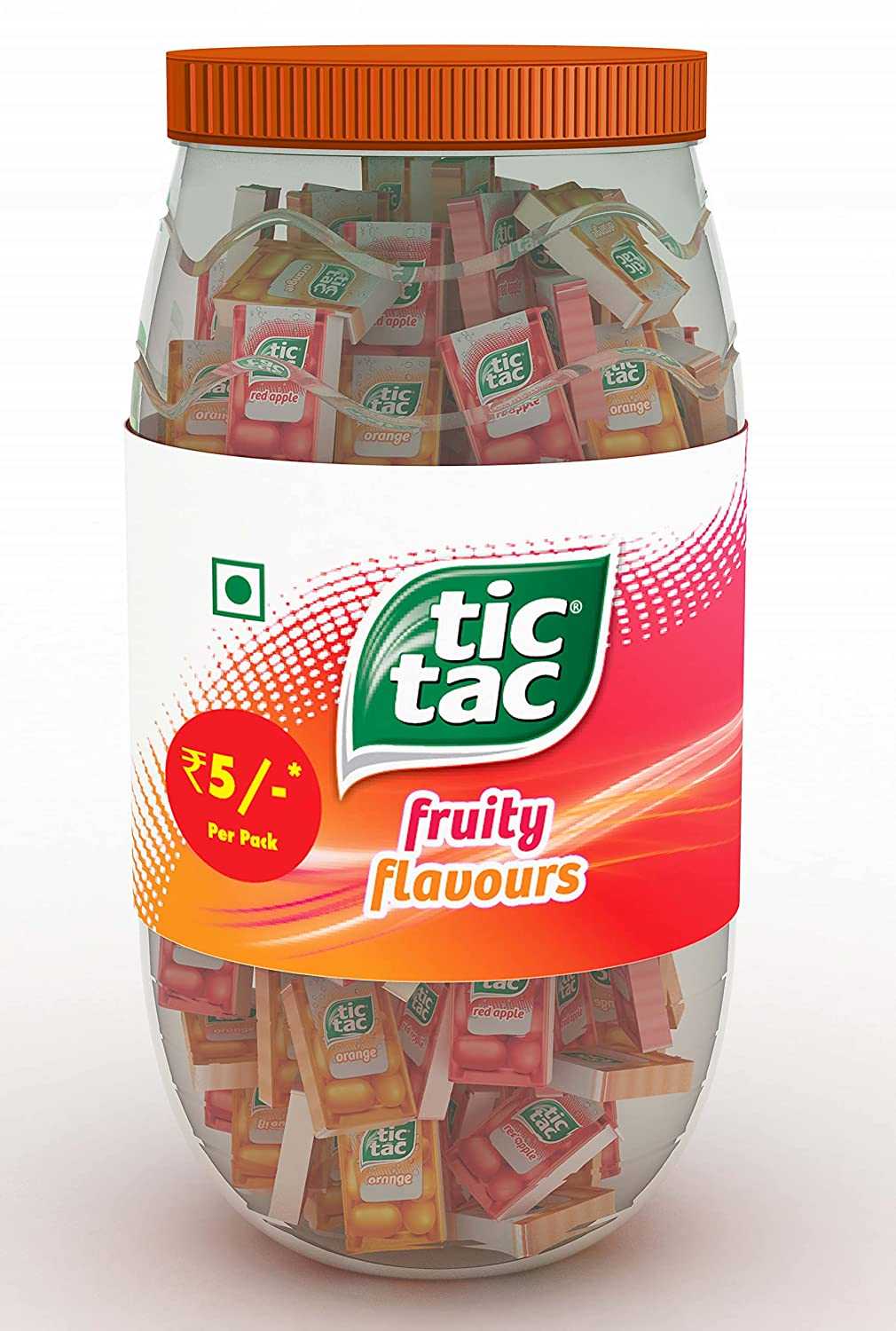 Tic Tac เเบบกระปุกบรรจุในขวดมี  รสชาติ fruity flavours น้ำหนัก 170 g. 1กระปุกมี 50ชิ้น