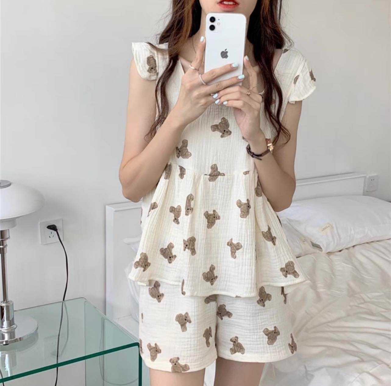 ชุดนอนหมีแบบกางเกง Twinnies Decor