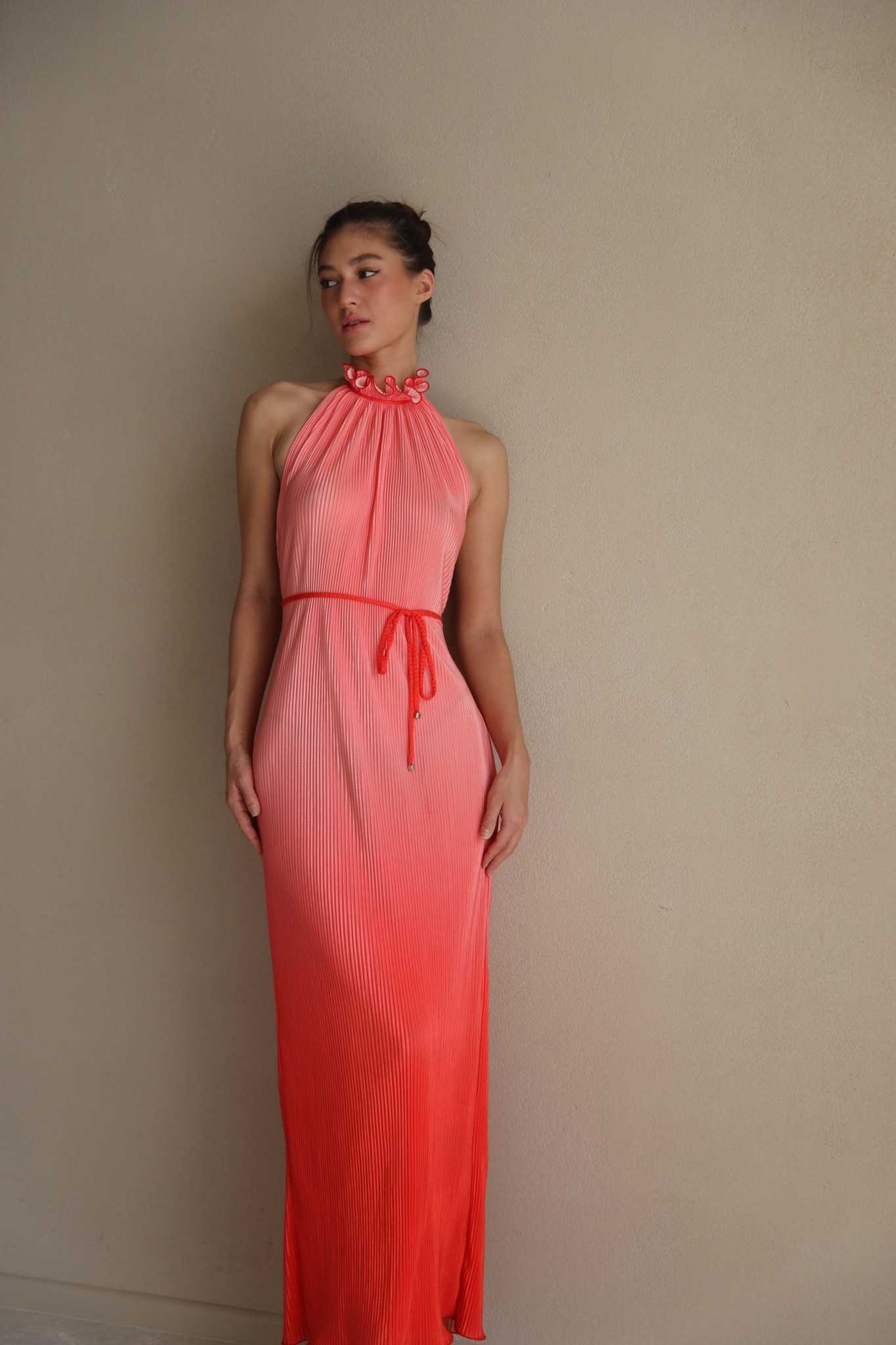 Ombre Maxi Dress - Red