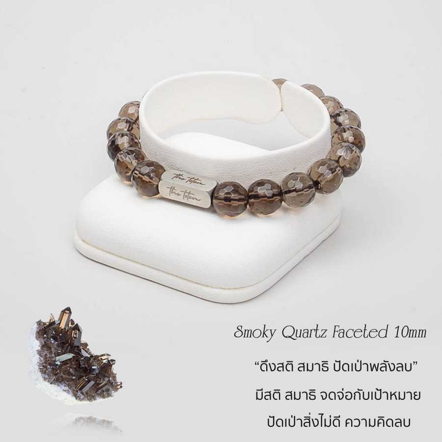 กำไลหิน The Totem Faceted Smoky quartz Signature Bracelet เจียรเหลี่ยม