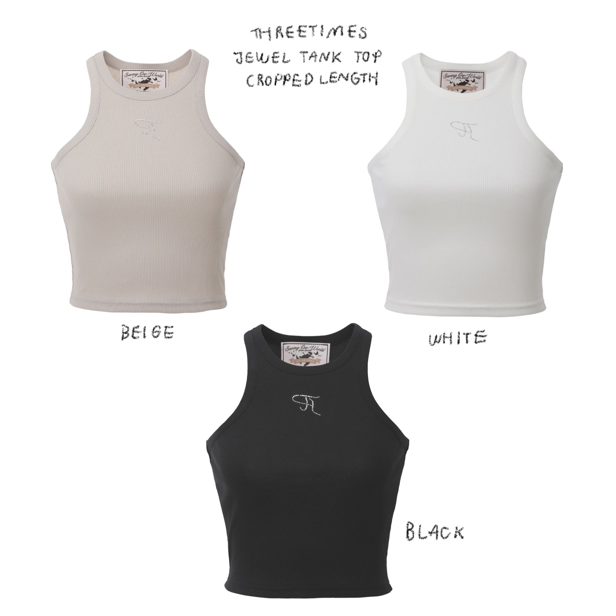 (PRE,รวมส่ง) JEWEL TANK TOP CROPPED LENGTH 