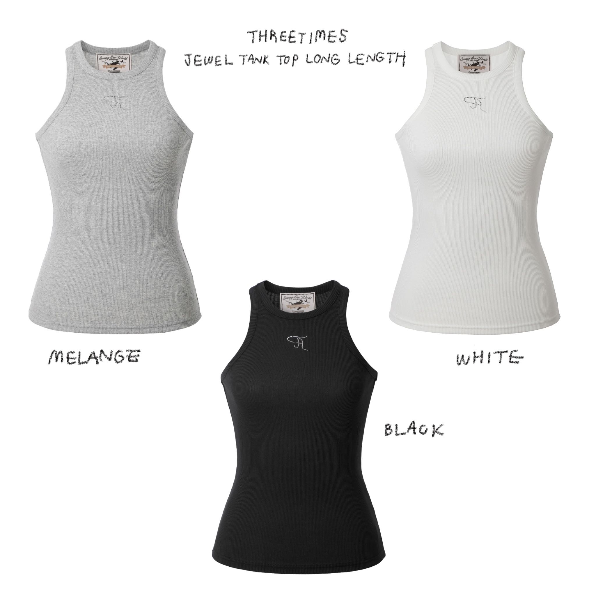 (PRE,รวมส่ง) JEWEL TANK TOP LONG LENGTH /THREETIMES 