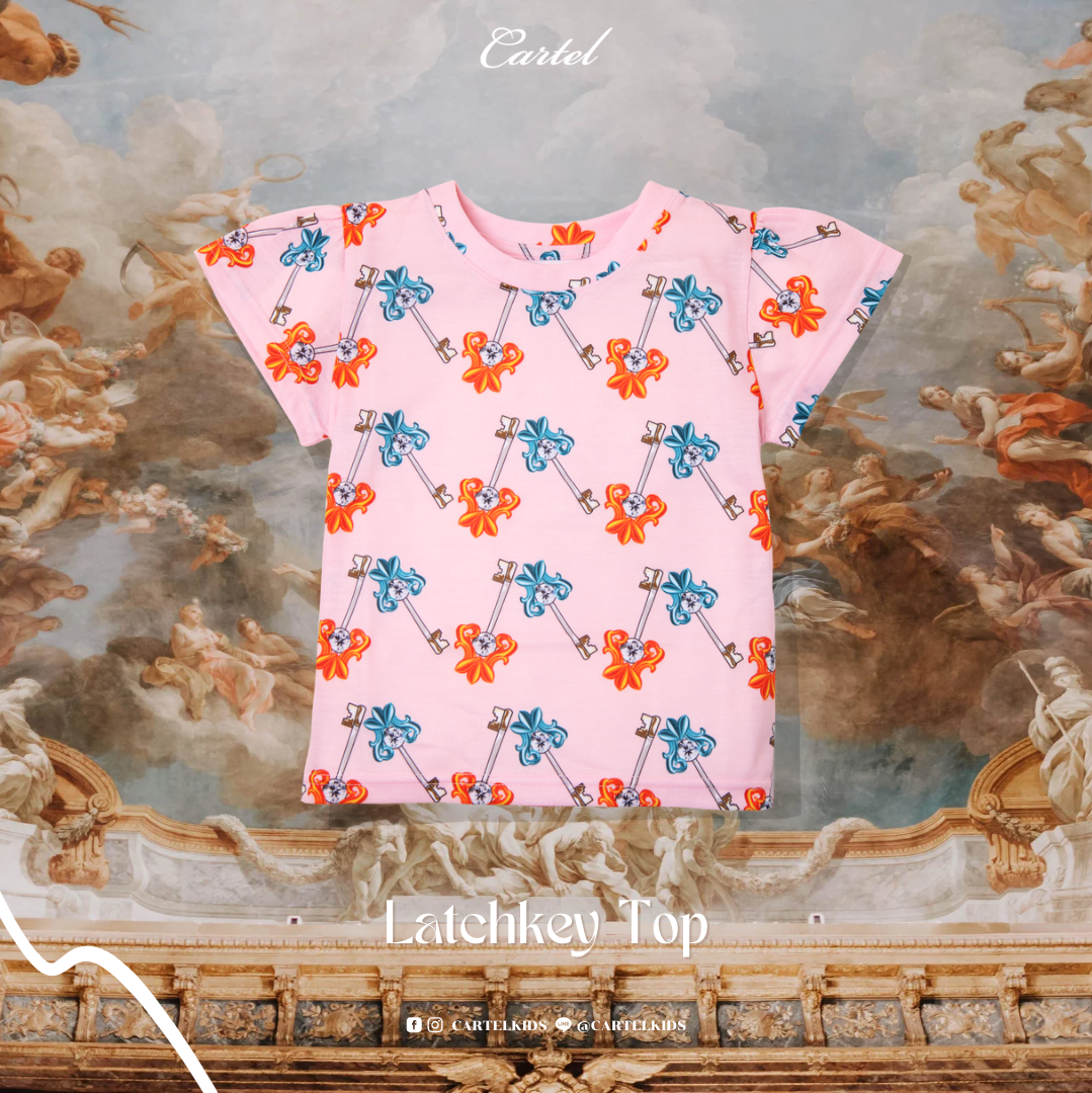 (CL) Latchkey Top เสื้อยืดเด็กผู้หญิงสีชมพู Cartelkids