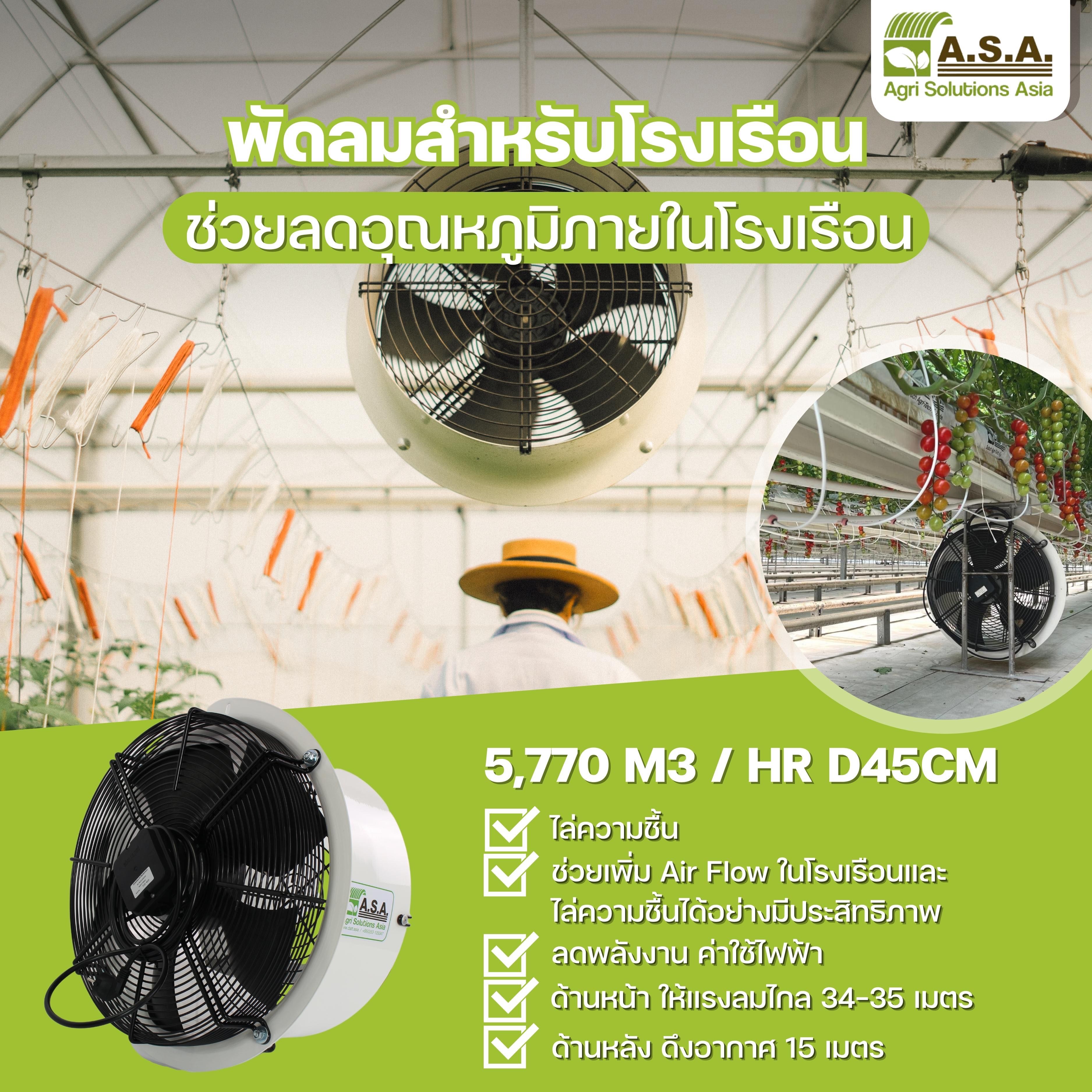พัดลมระบายอากาศในกรีนเฮ้าส์
