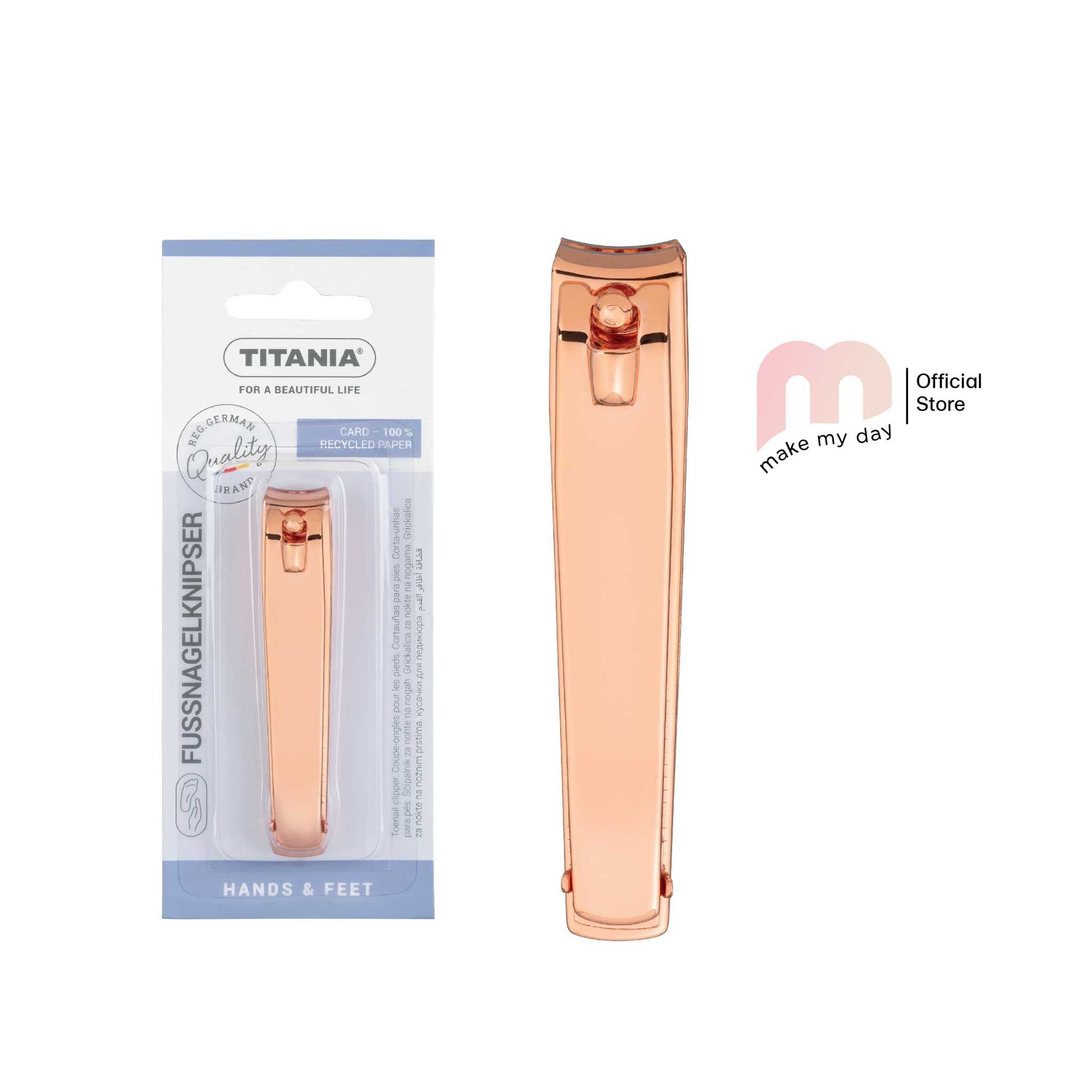 Titania - กรรไกรตัดเล็บเท้า (Toe nail clipper) สี Rose Gold