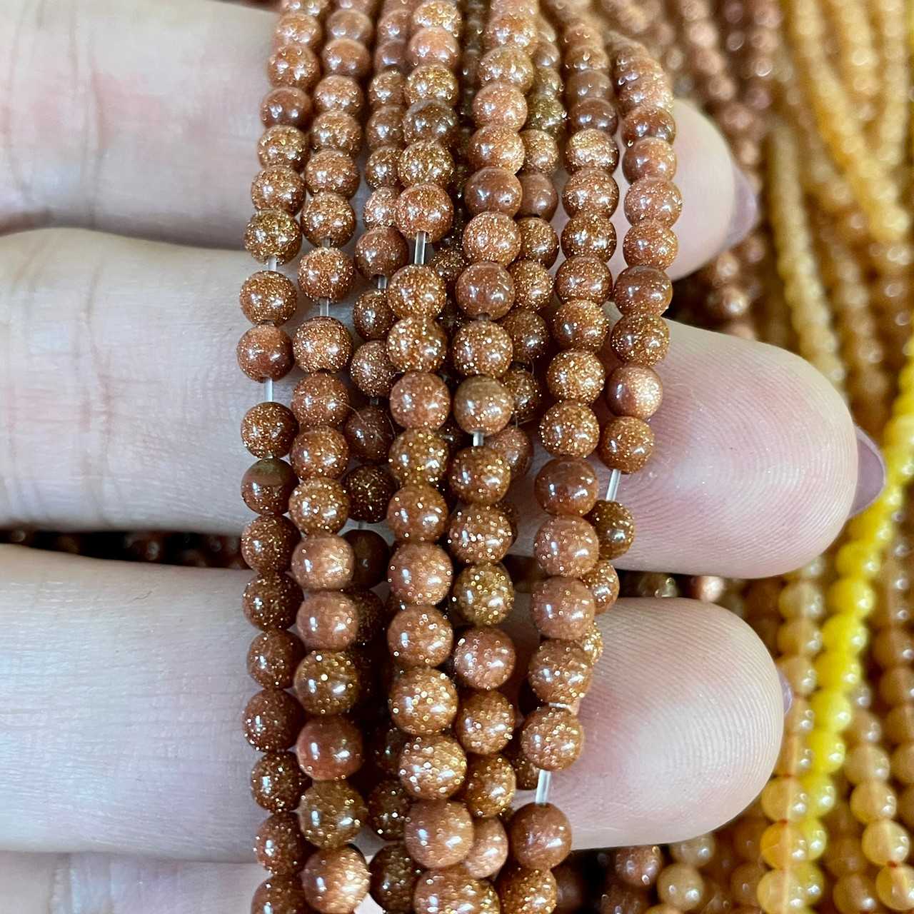 ทรายทอง (Gold Sand) 3 mm ทรงกลม เส้นยาว