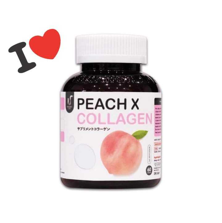สูตรใหม่ พีช เอ็กซ์ คอลลาเจน Peach X Collagen  1 กระปุก มี 60 แคปซูล