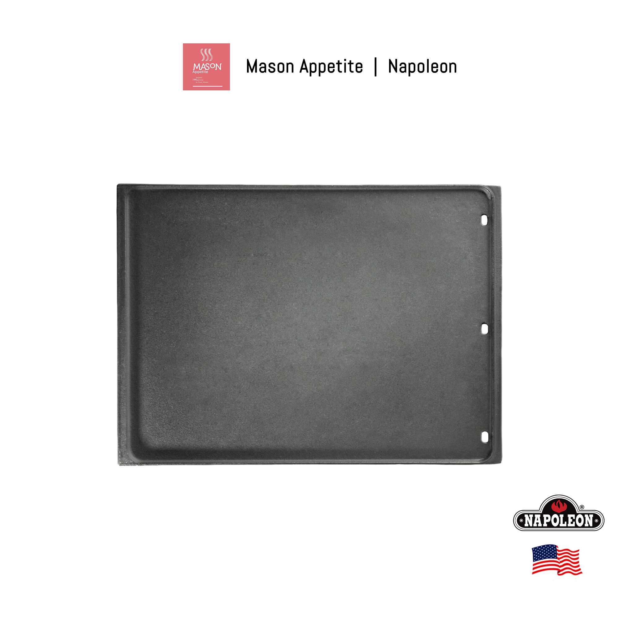 56040 Napoleon GRIDDLECAST ถาดย่างเรียบ/เซาะร่องเหล็กหล่อ เคลือบพอร์ซเลน นโปเลียน