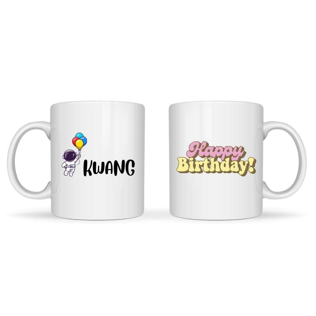 Happylife birthday mug แก้วมัคสกรีน 11 ออนซ์ แก้วพิมพ์ลาย แก้วสรีนของขวัญวันเกิด  ของขวัญวันสำคัญ