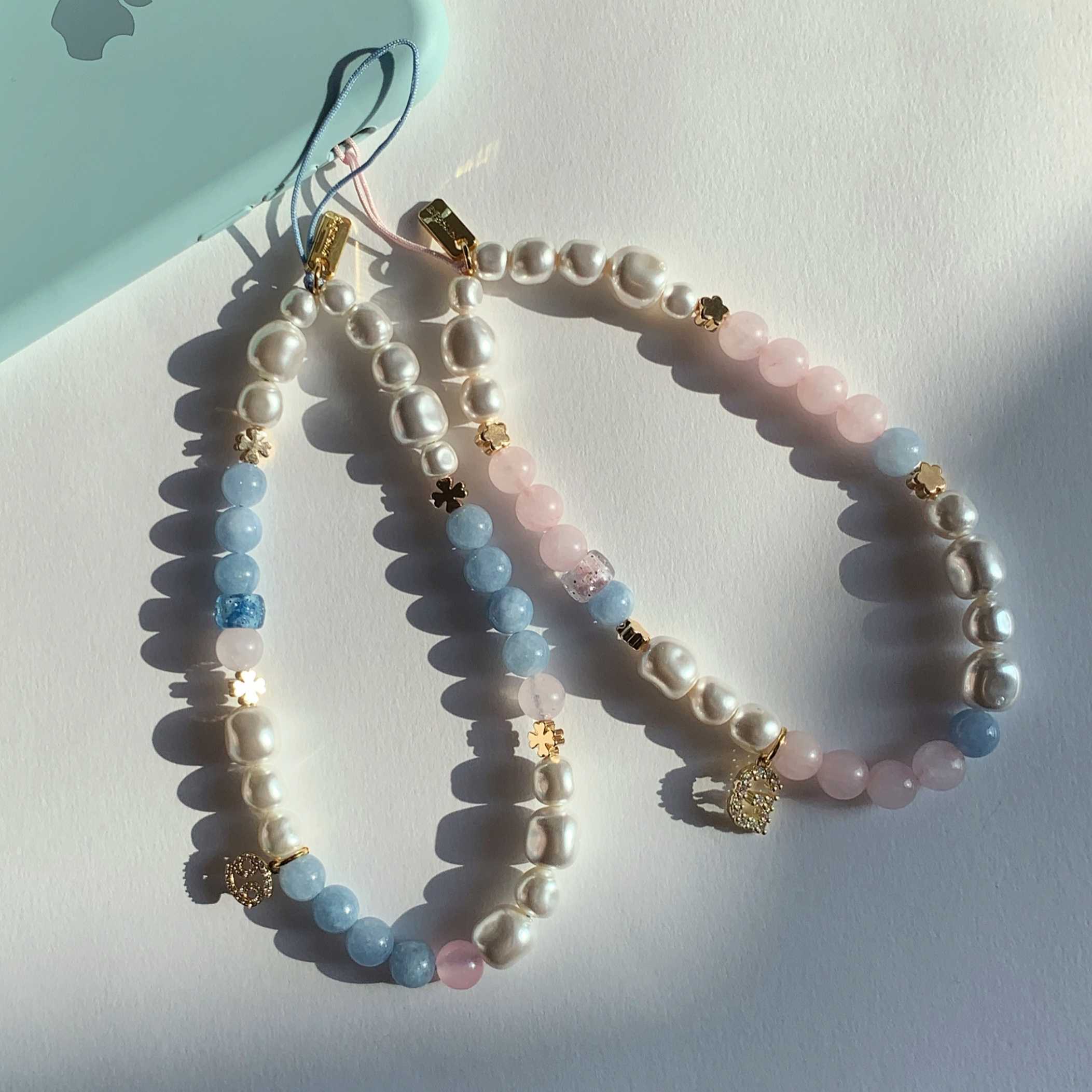 LOVE & COURAGE PHONE STRAP (PINK/BLUE)