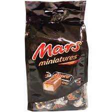 Chocolate Miniature 220g Mars ช็อกโกแลต นูกัตและคาราเมลเนื้อนุ่มเคลือบด้วยชั้นช็อกโกแลตกรุบกรอบ