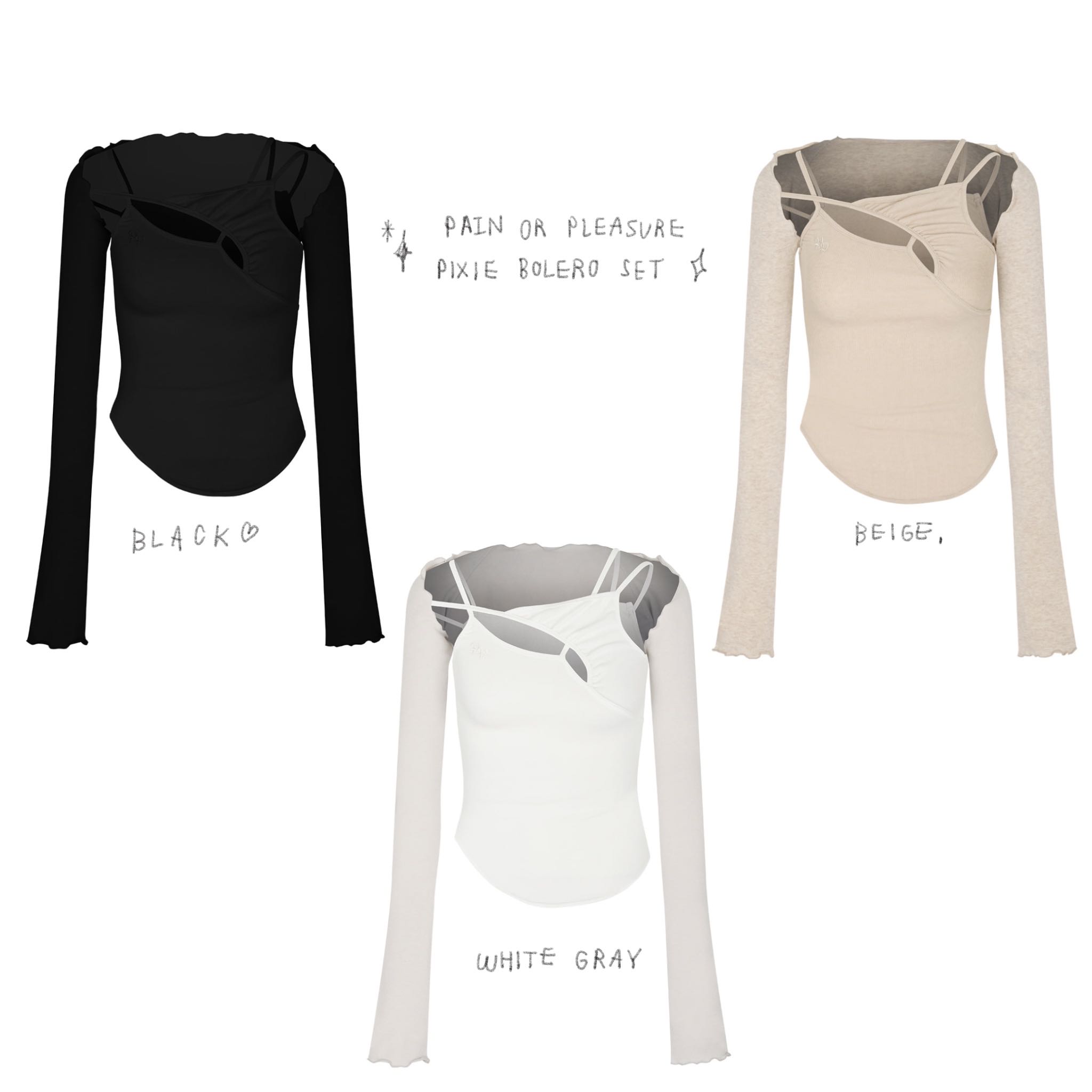 (PRE,รวมส่ง) PIXIE BOLERO SET /PAIN OR PLEASURE 