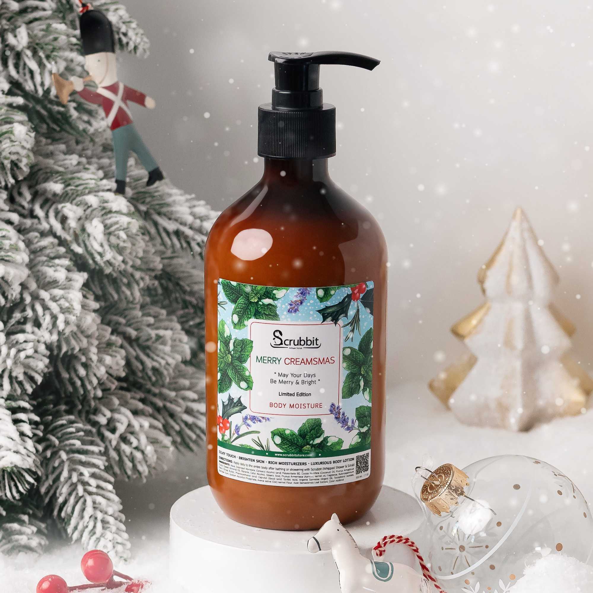 บอดี้ มอยซ์เจอร์ โลชั่นบำรุงผิว Body Moisture : Merry Creamsmas กลิ่นกลิ่นเปปเปอร์มินท์
