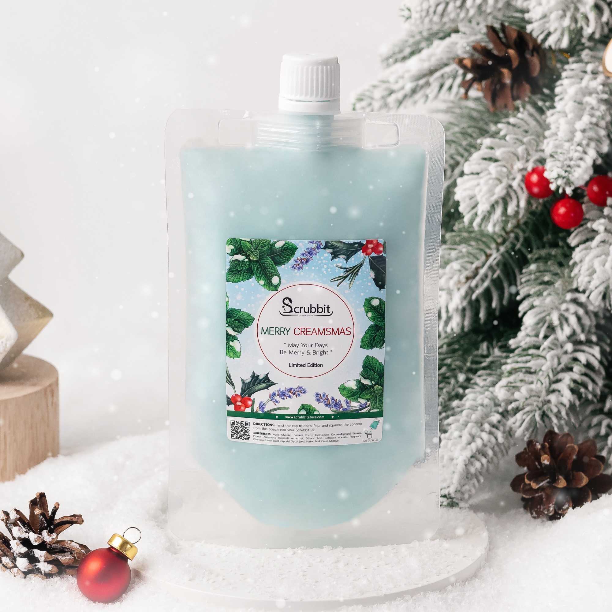 สบู่สครับ วิปนุ่มอาบน้ำ Scrubbit : Merry Creamsmas กลิ่นกลิ่นเปปเปอร์มินท์ ขนาดรีฟิล