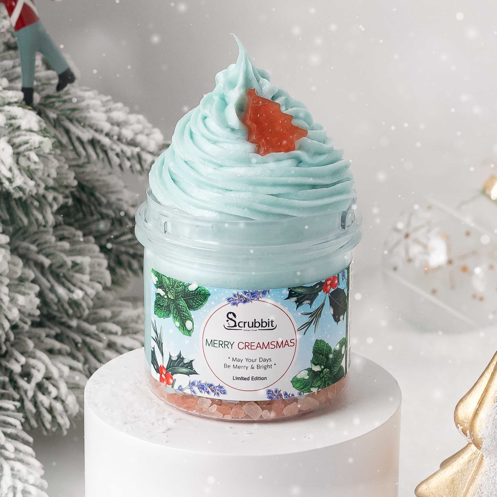 สบู่สครับ วิปนุ่มอาบน้ำ Scrubbit : Merry Creamsmas กลิ่นกลิ่นเปปเปอร์มินท์